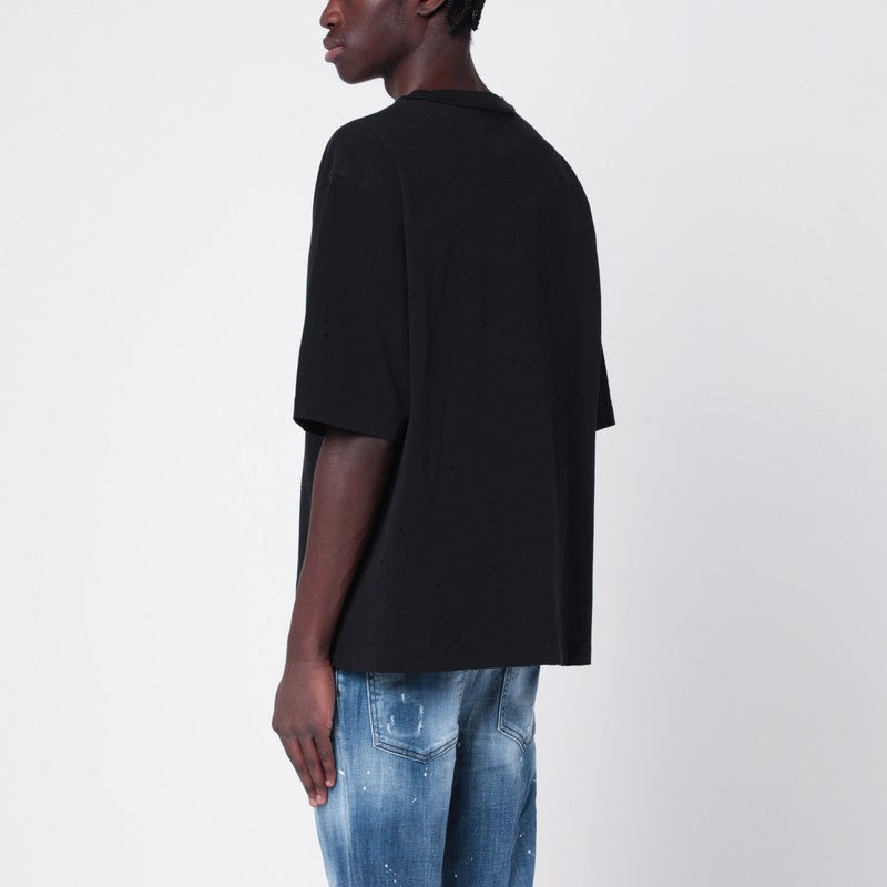 Dsquared2 Black Cotton T-Shirt With Logo Men