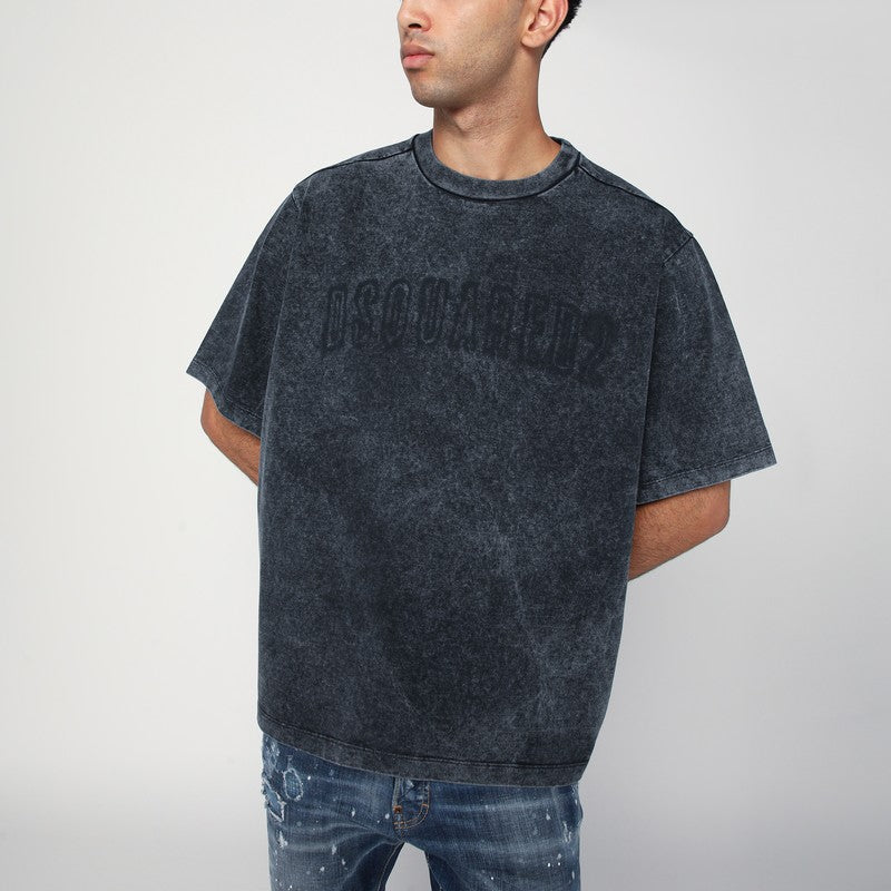 Dsquared2 Washed Grey T-Shirt With Logo Men
