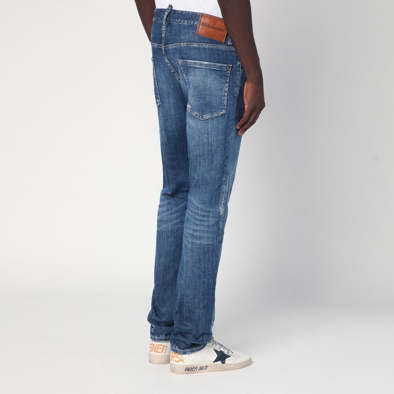 Dsquared2 Medium Perfecto Wash Cool Guy Jeans In Faded Blue Men