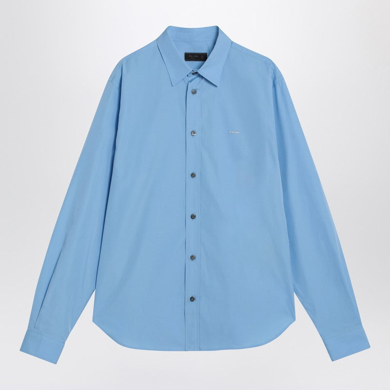 Prada Light Blue Cotton Shirt Men