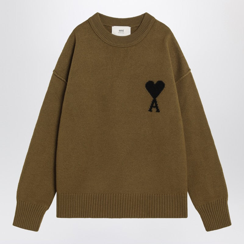 Ami Paris Bronze Ami De Coeur Wool Jumper Men