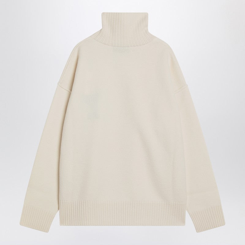 Ami Paris Turtleneck Sweater Ami De Coeur White Men