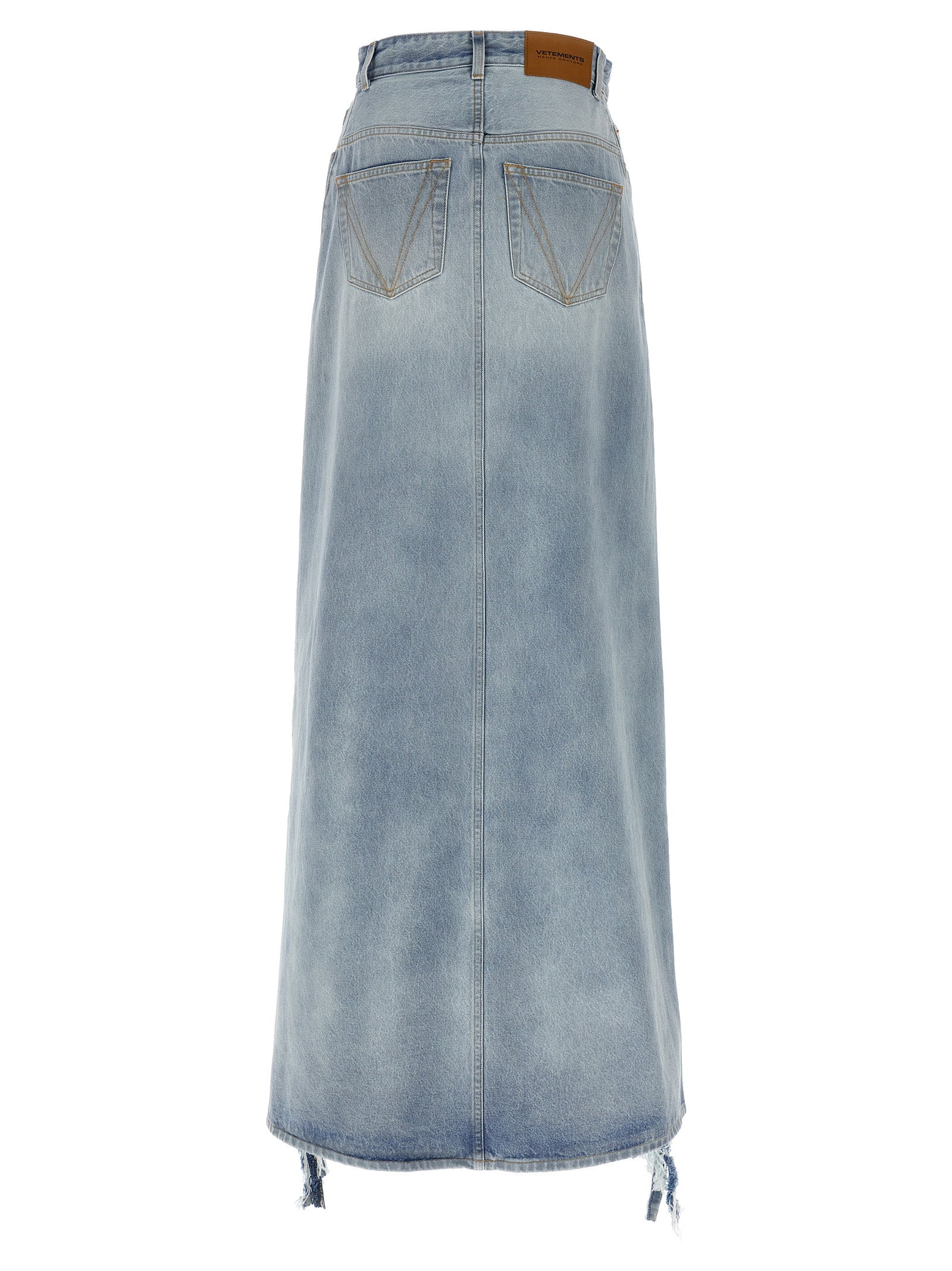 Vetements Women 'Destroyed Denim Maxi Skirt' Skirt