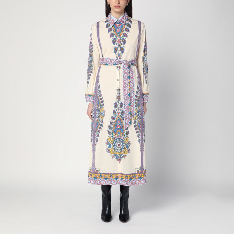Etro Cotton Chemise Dress With Paisley Print Women