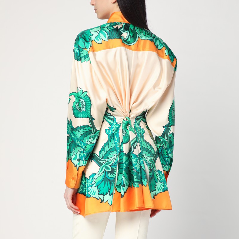 Etro Floral Print Shirt With Knotted Detail Women