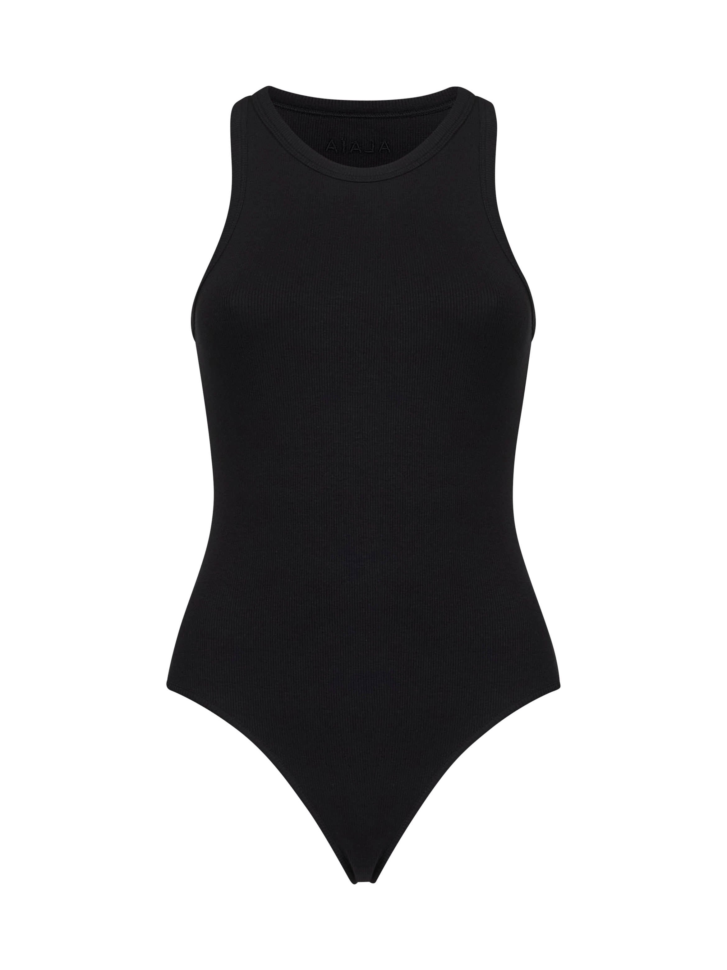 Alaïa Women Black Ribbed Knit Tank Bodysuit