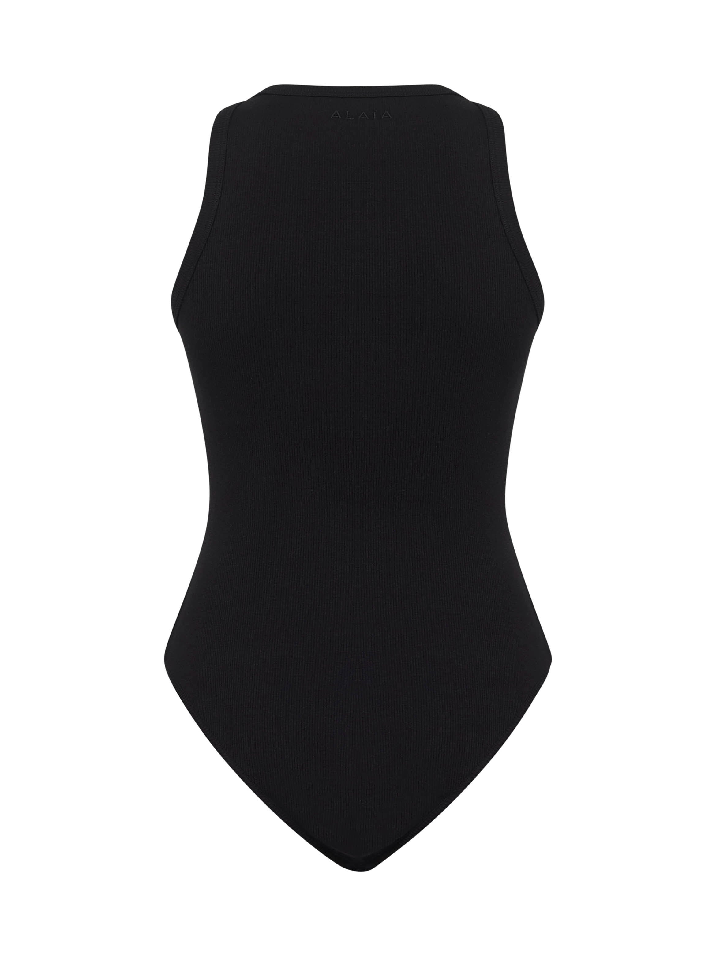 Alaïa Women Black Ribbed Knit Tank Bodysuit