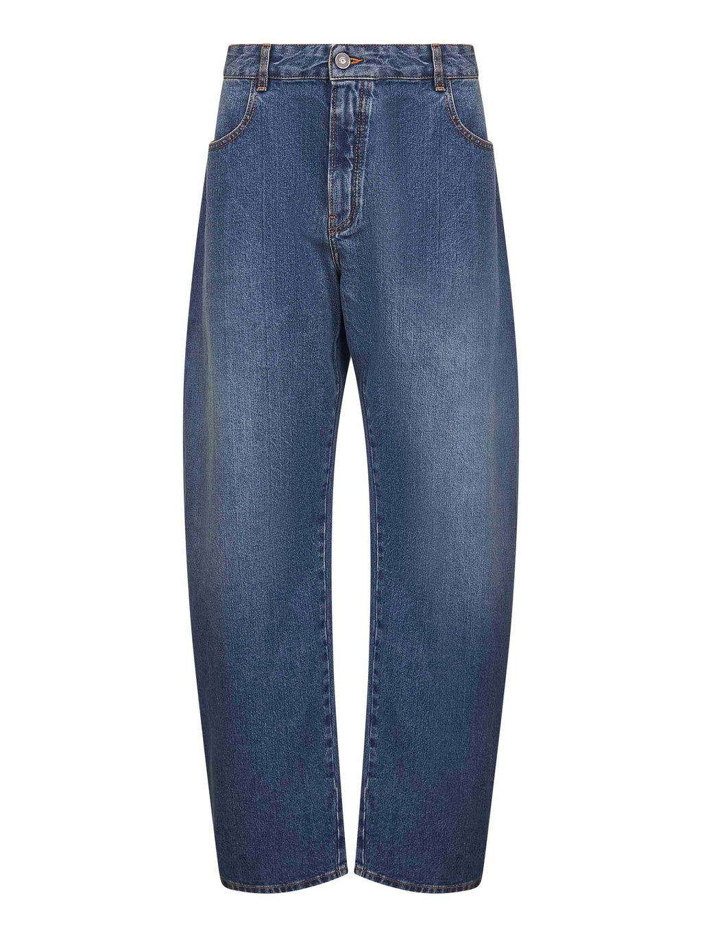 Alaïa Women Blue Deep Stone Denim Round Jeans