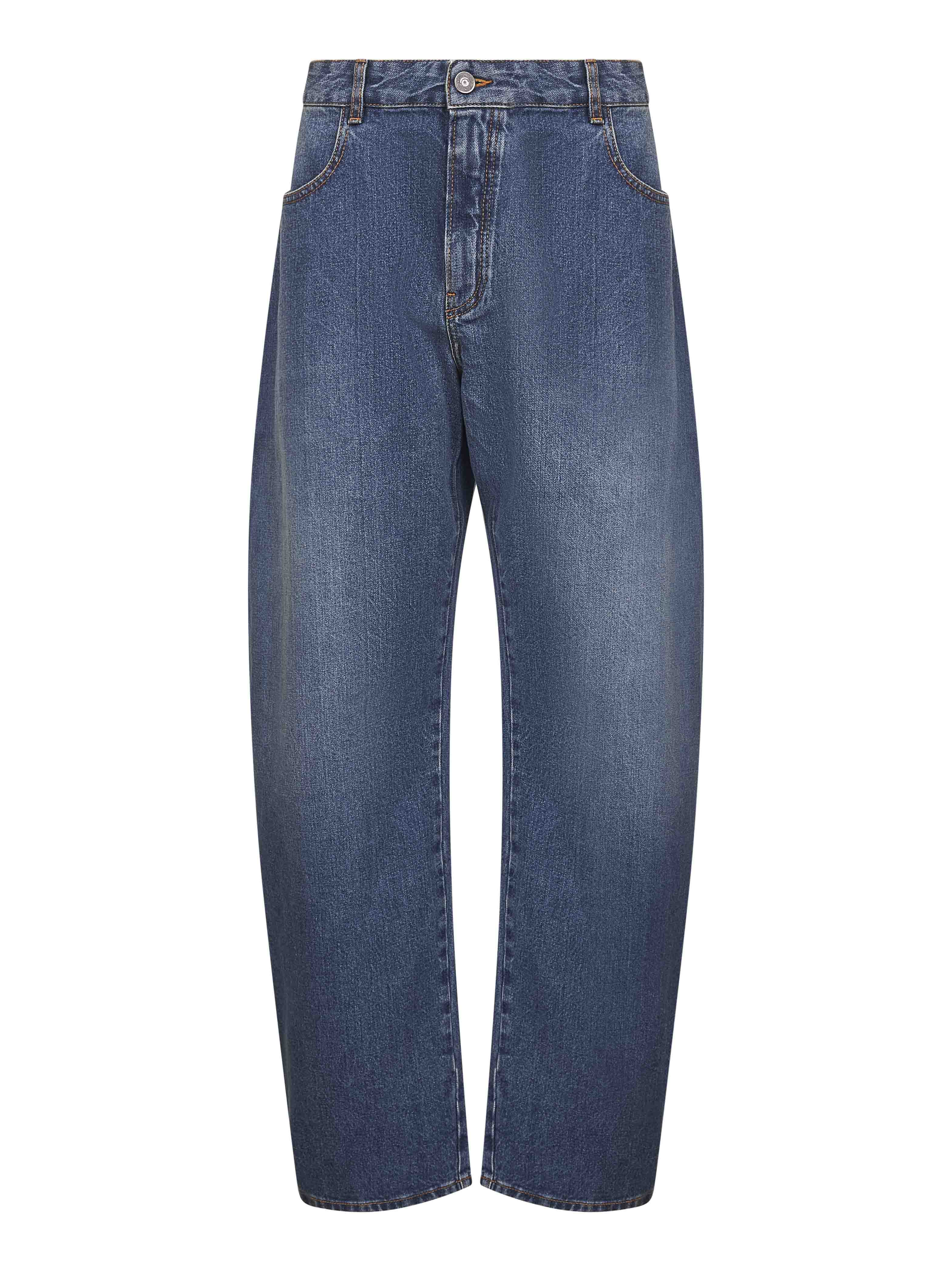 Alaïa Women Blue Deep Stone Denim Round Jeans