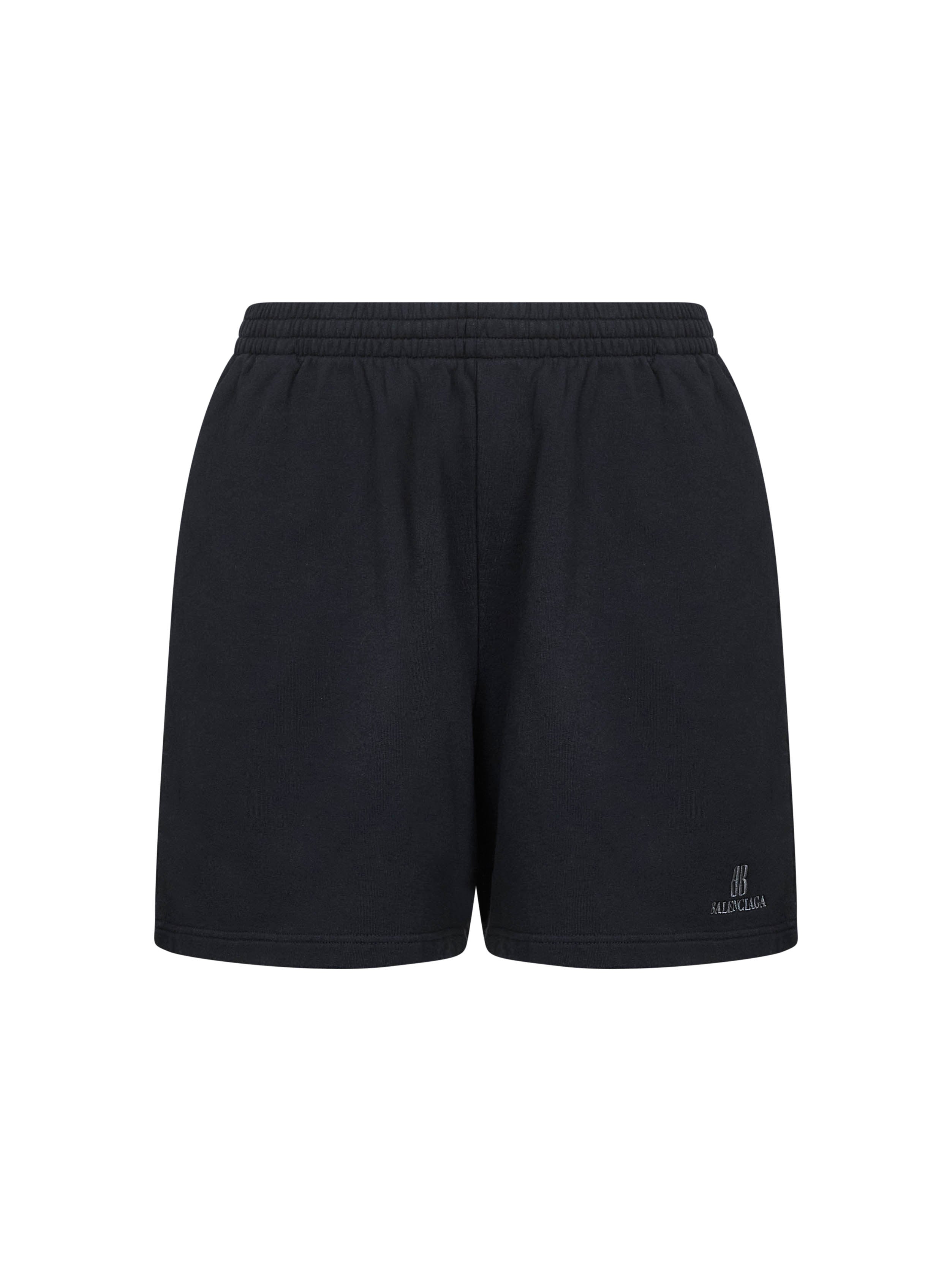 Balenciaga Men Black Dry Fleece Nano Bb Shorts