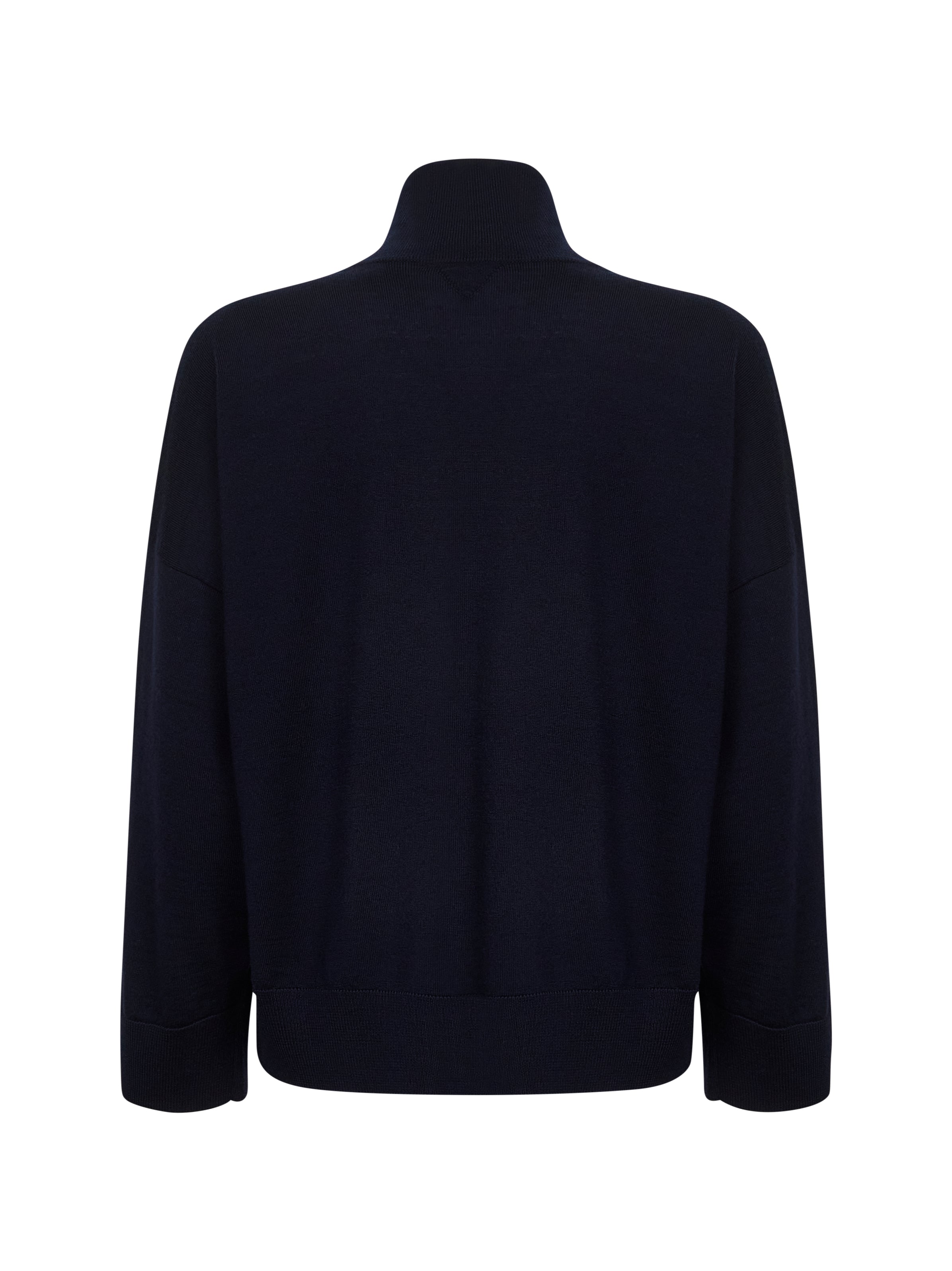 Bottega Veneta Women Blue Wool Embroidered Turtleneck Sweater