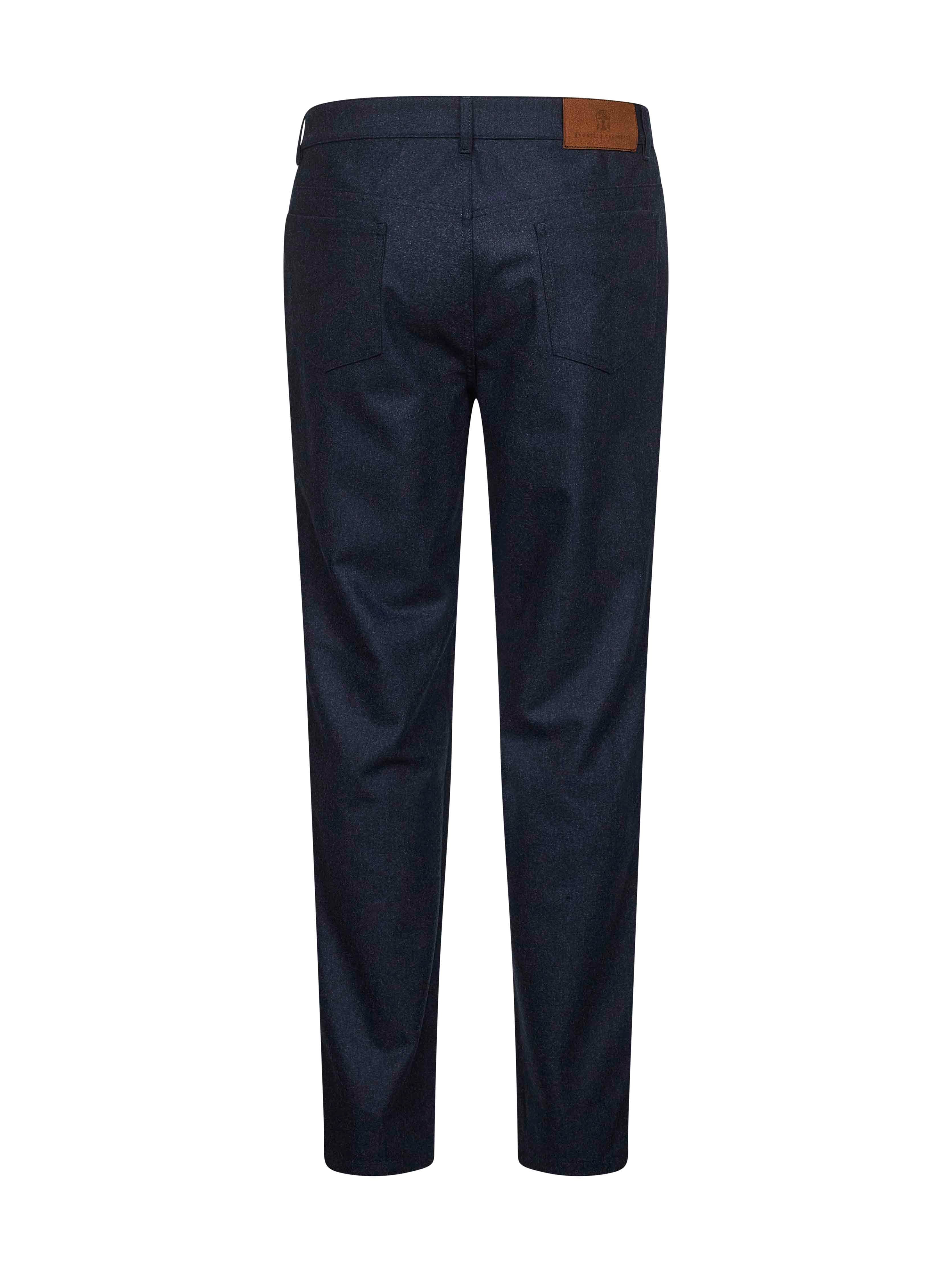 Brunello Cucinelli Men Blue Virgin Wool Flannel Trousers
