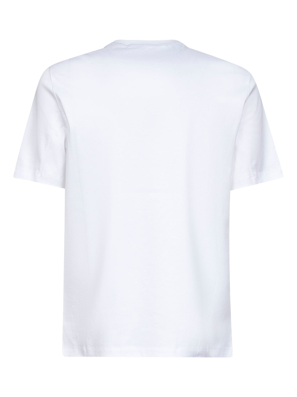 Brunello Cucinelli Men White Jersey Printed Crewneck T-Shirt