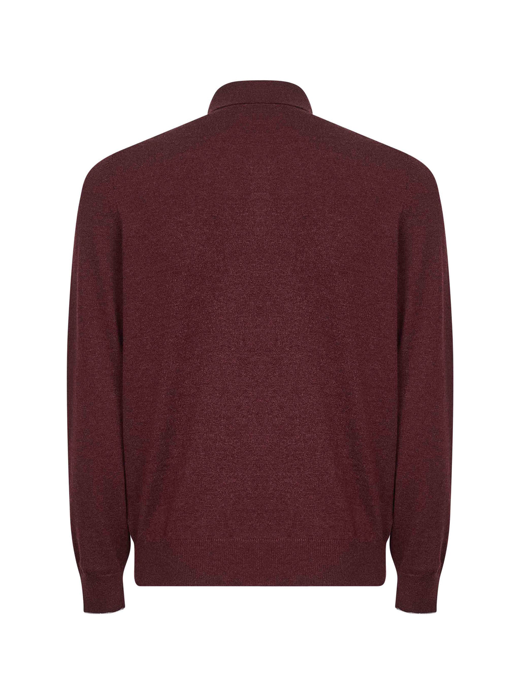 Brunello Cucinelli Men Burgundy Cashmere Knit Polo Shirt