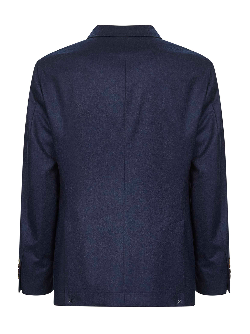 Brunello Cucinelli Men Blue Flannel Deconstructed Blazer