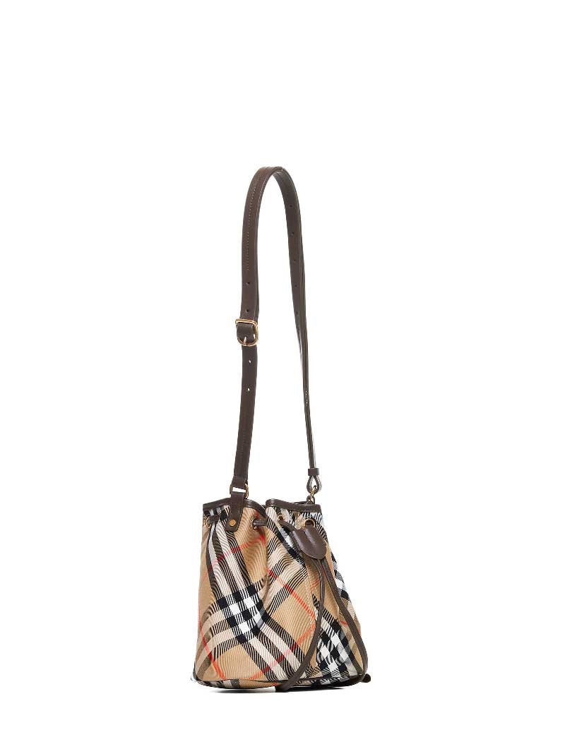 Burberry Women Check Canvas Mini Bucket Bag
