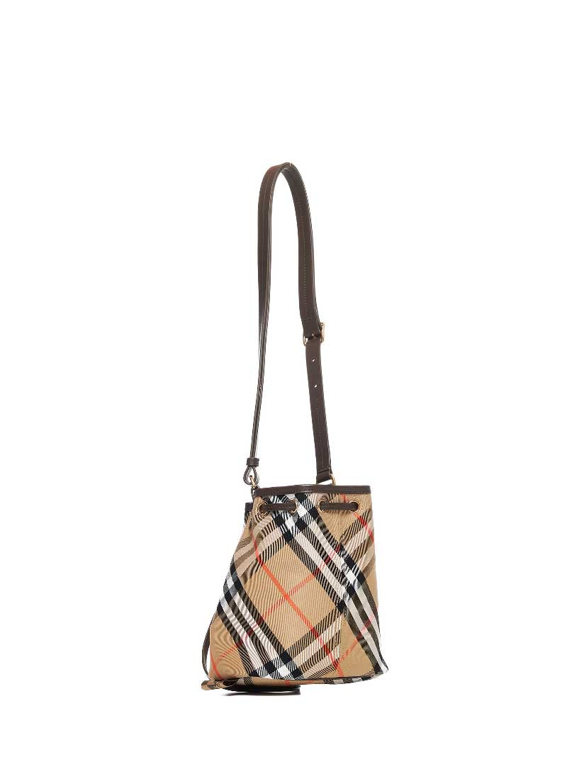 Burberry Women Check Canvas Mini Bucket Bag