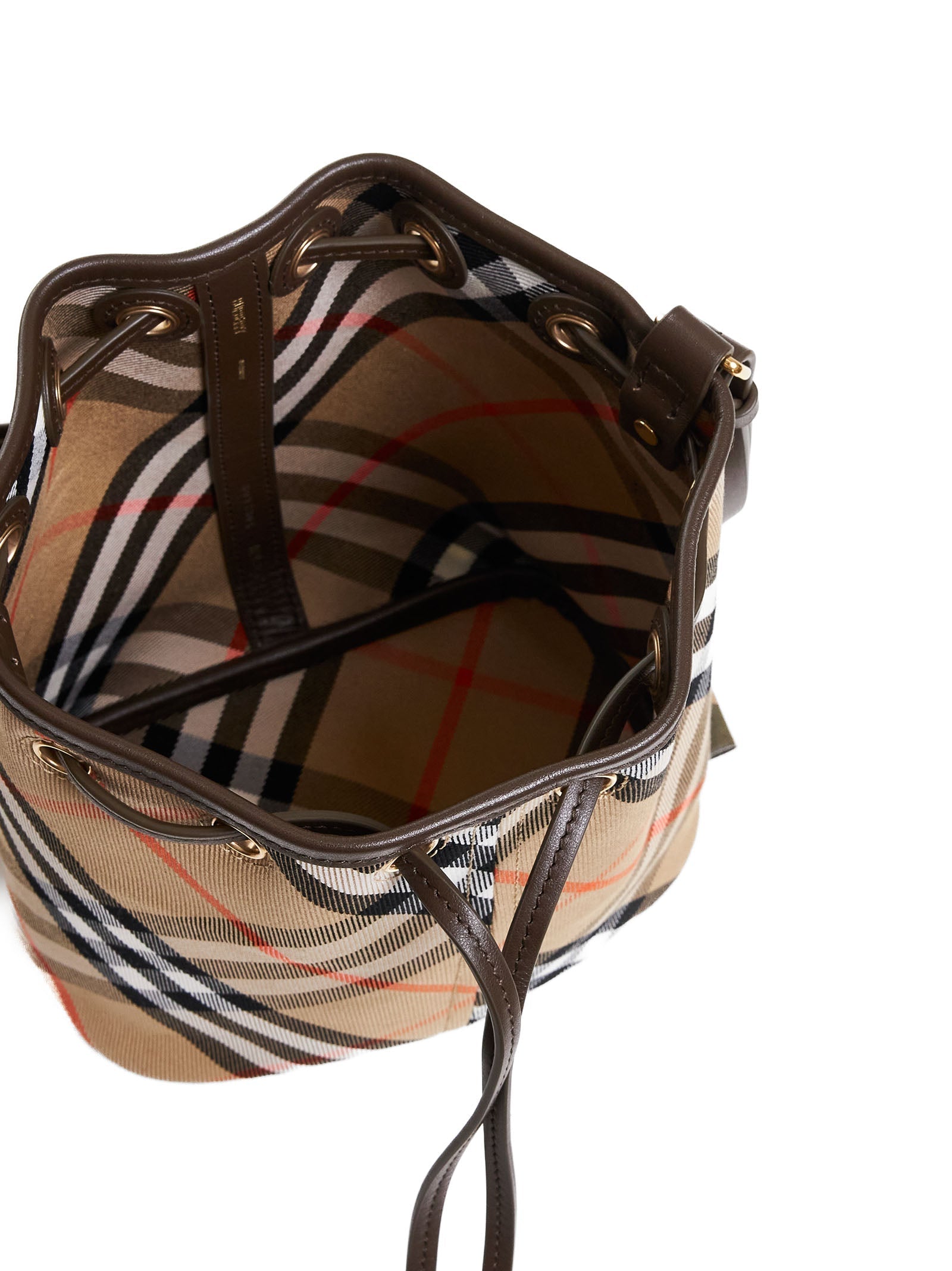 Burberry Women Check Canvas Mini Bucket Bag