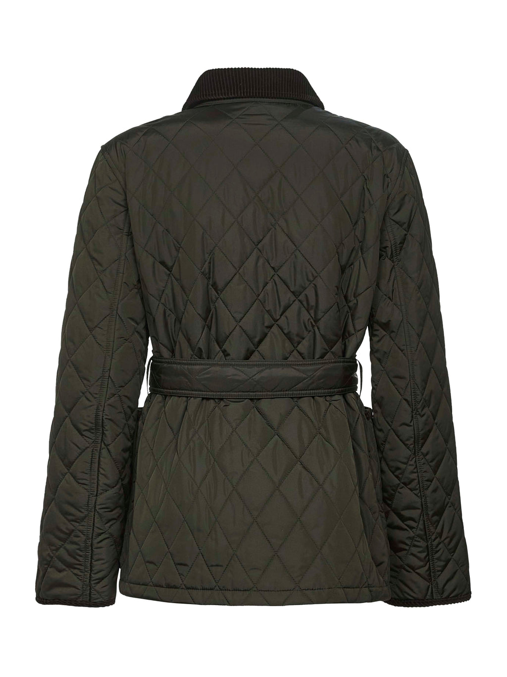 Burberry Women Green Nylon Belted Quilted Jacket