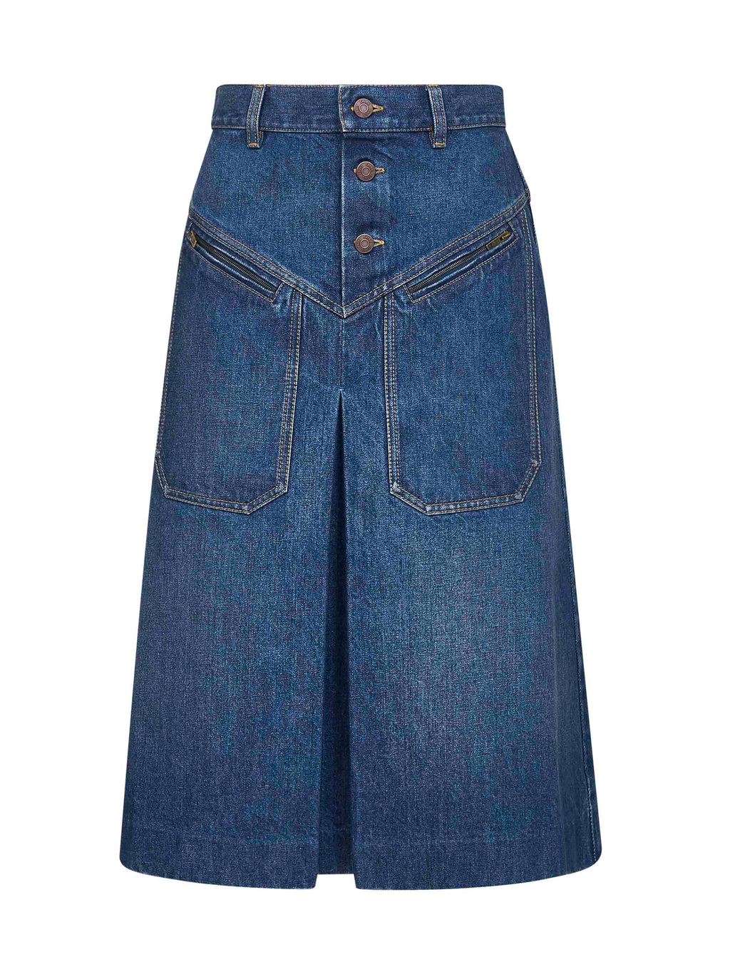 Chloé Women Blue Denim Knee Length Skirt
