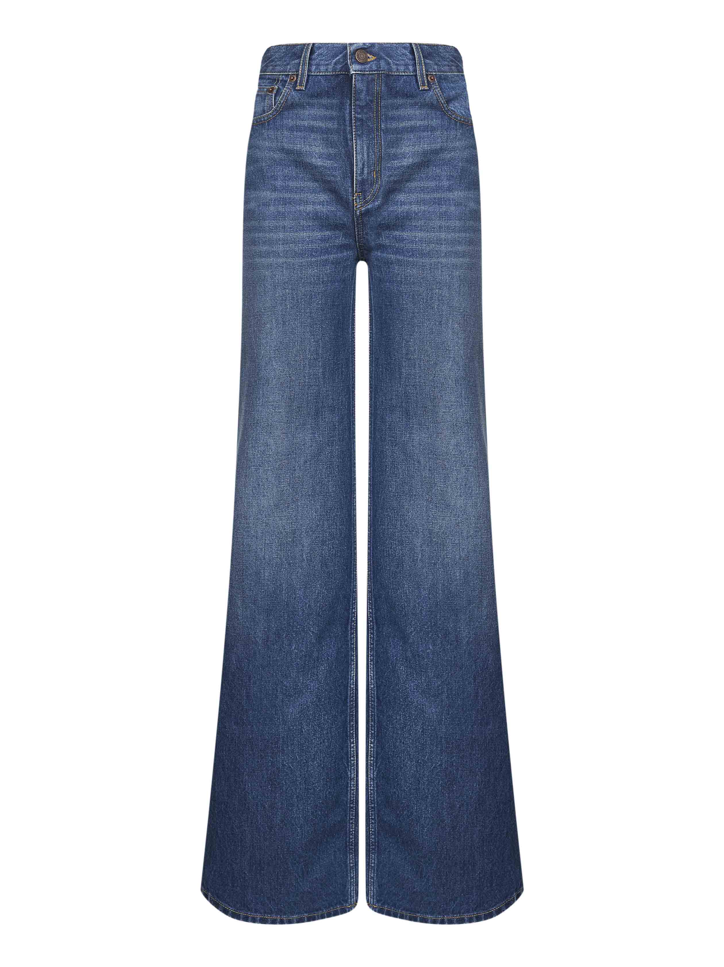 Chloé Women Blue Denim High-Waisted Flare Jeans