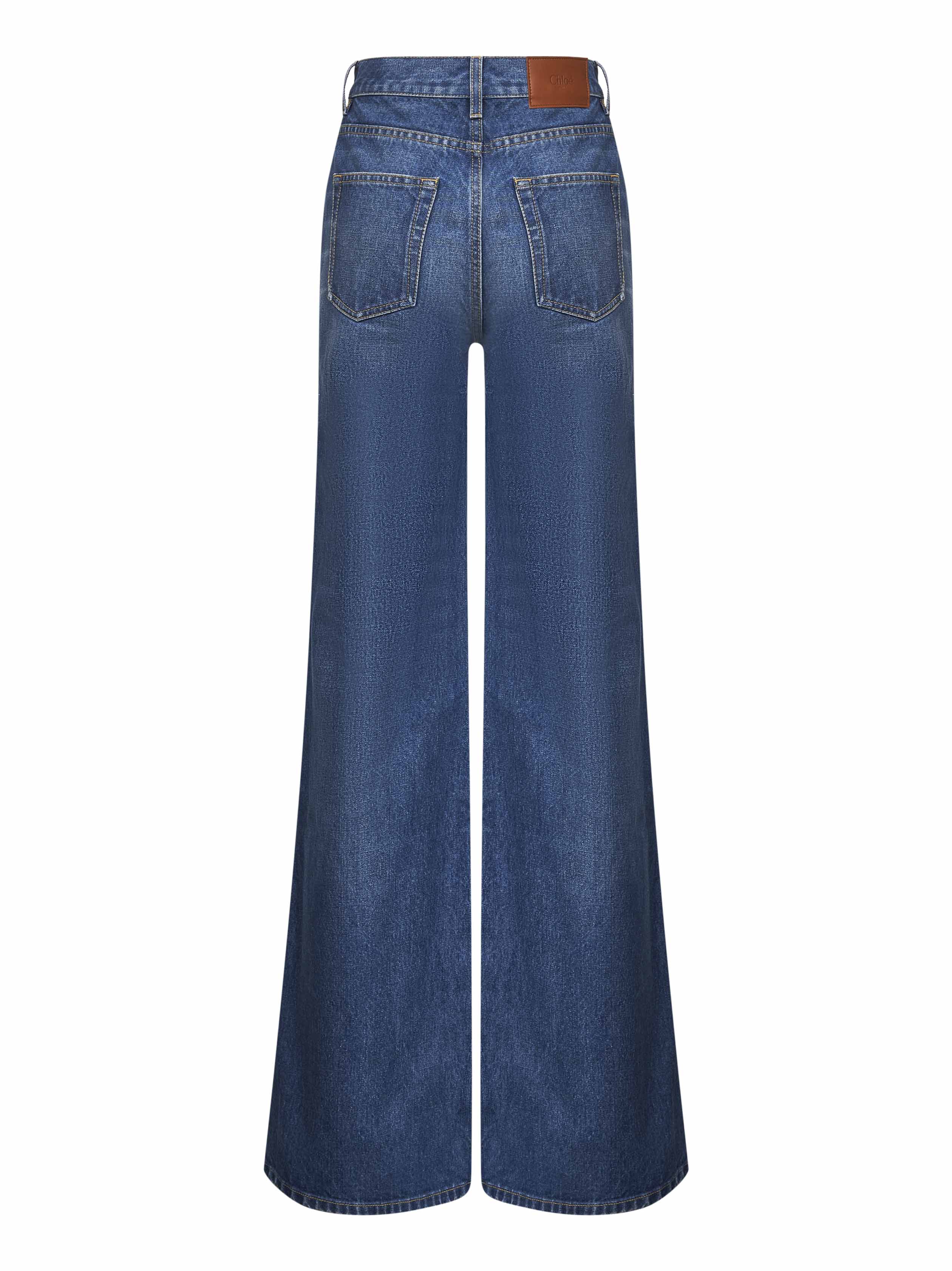 Chloé Women Blue Denim High-Waisted Flare Jeans