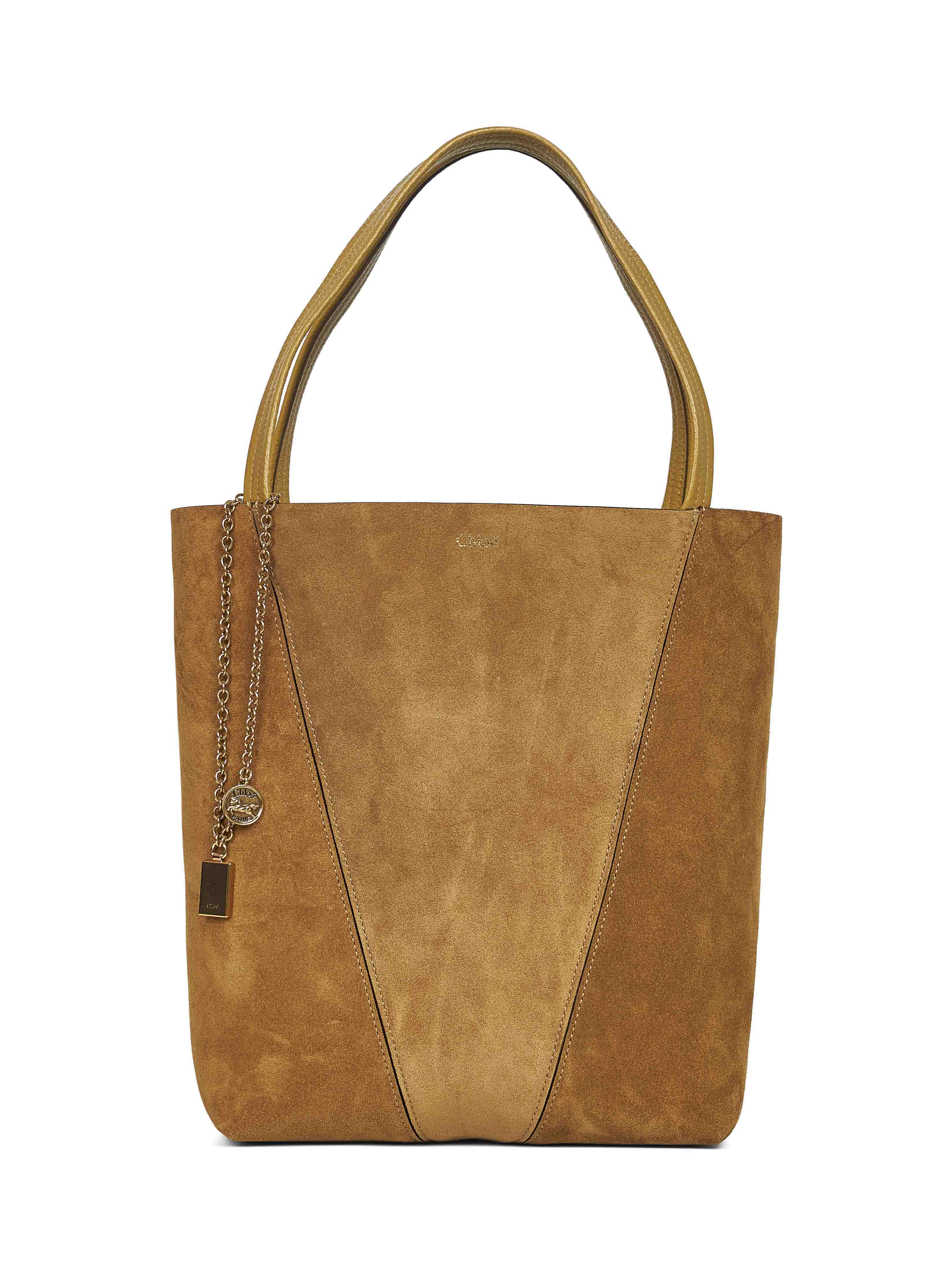Chloé Women Gold Khaki Chloé Spin Tote Bag