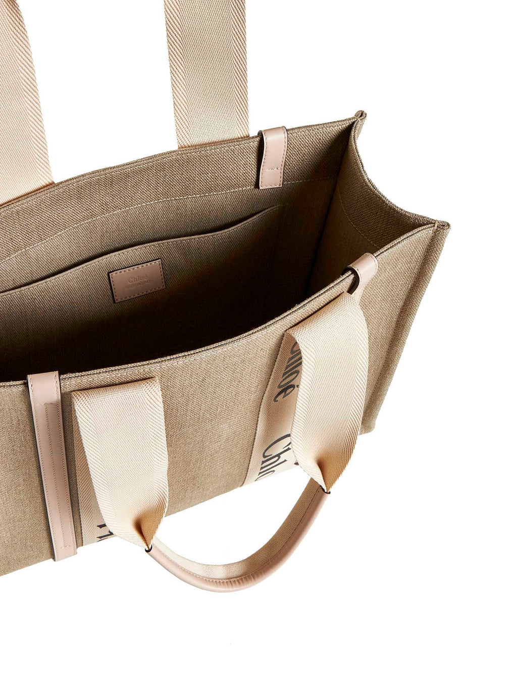 Chloé Women Medium Woody Tote Bag In Linen