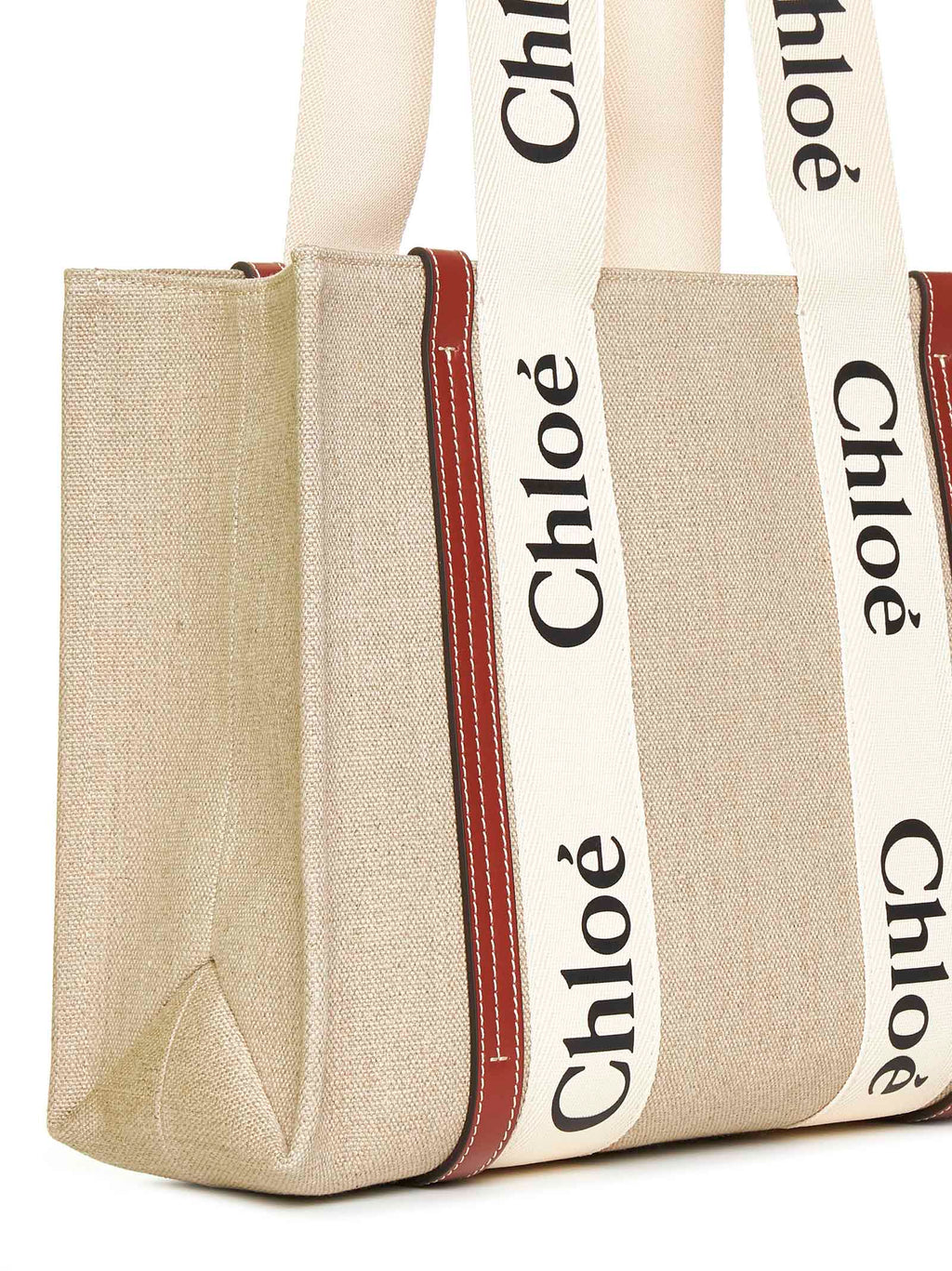 Chloé Women Woody Linen Tote Bag Chloè