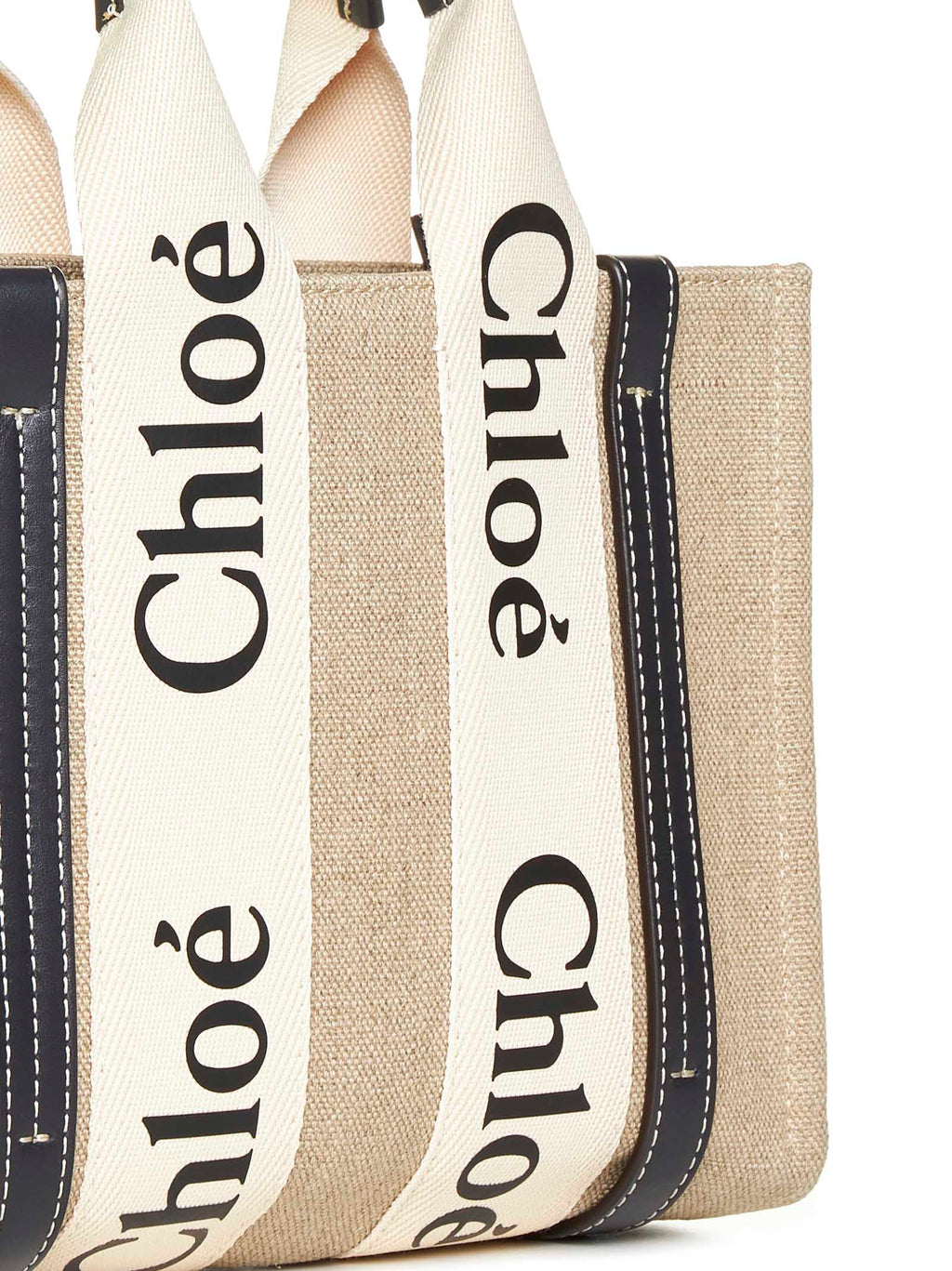 Chloé Women Small Woody Linen Tote Bag