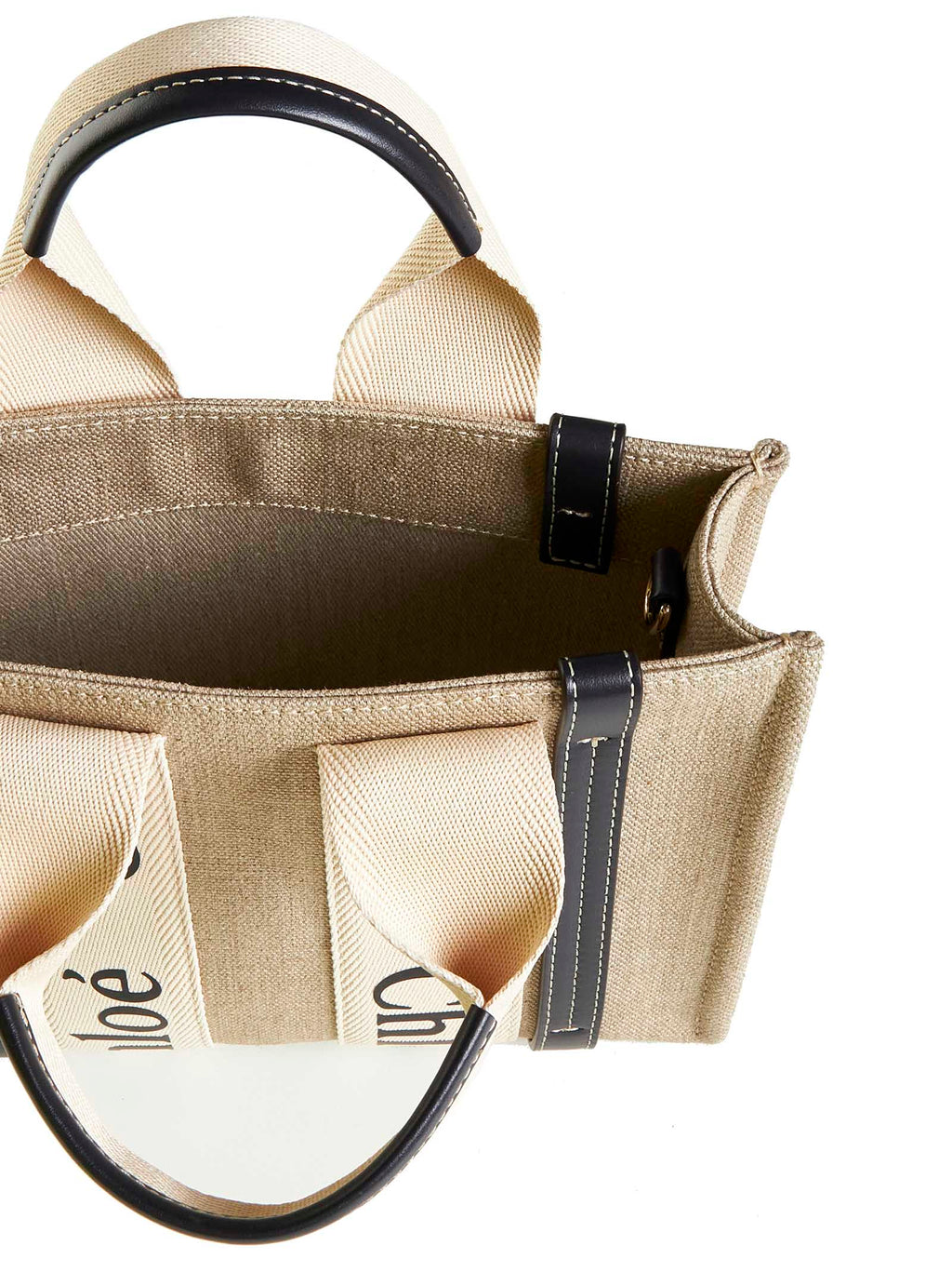 Chloé Women Small Woody Linen Tote Bag