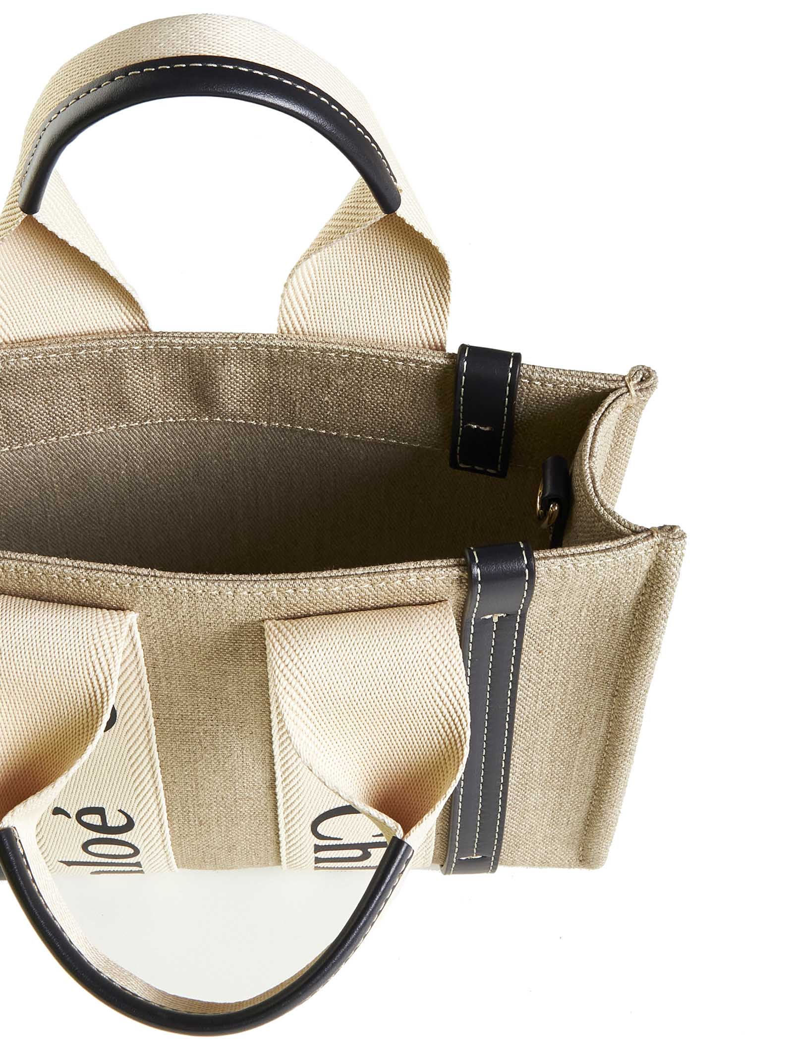 Chloé Women Small Woody Linen Tote Bag