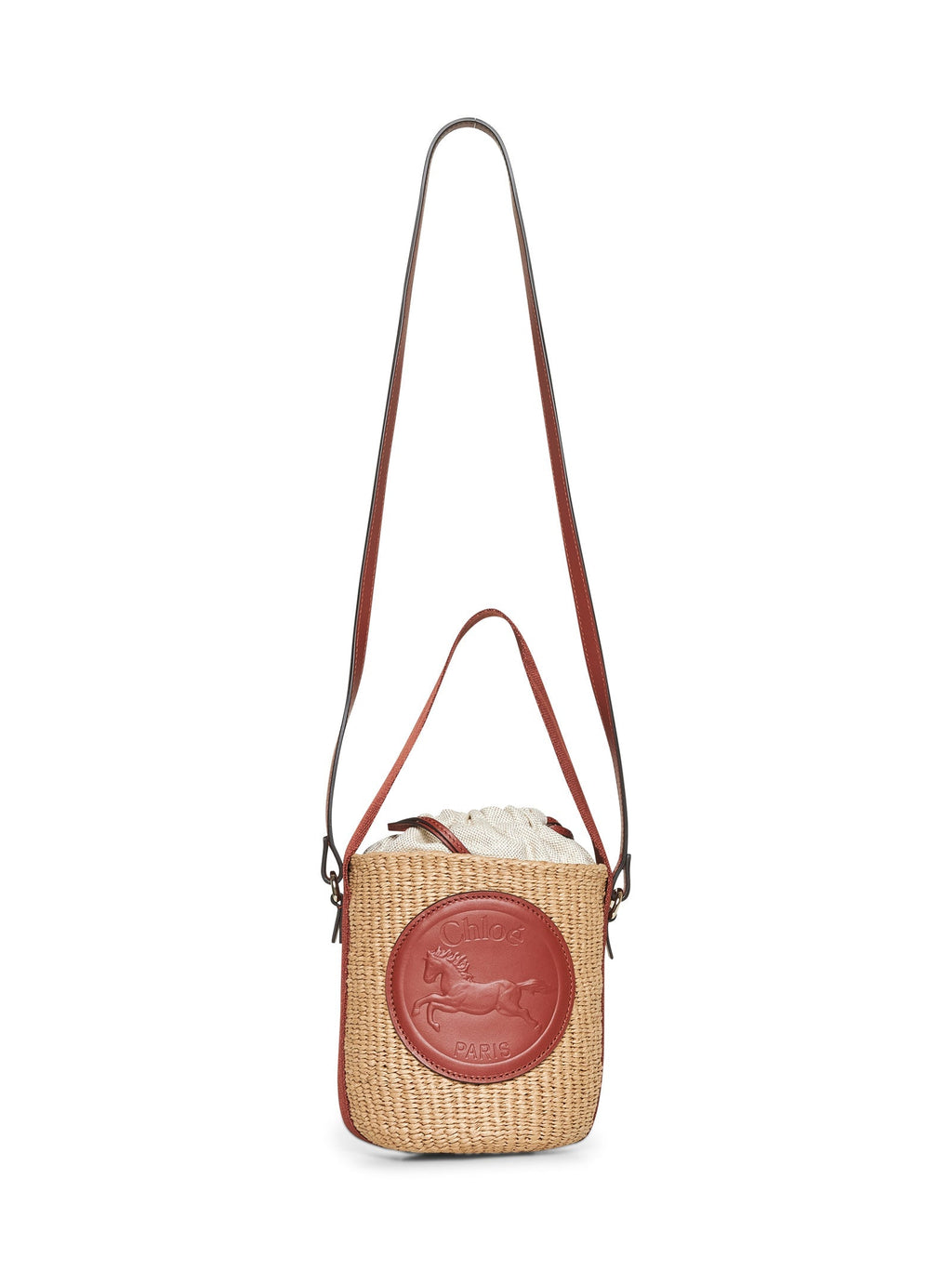 Chloé Women Beige Horse Medal Small Basket Bag