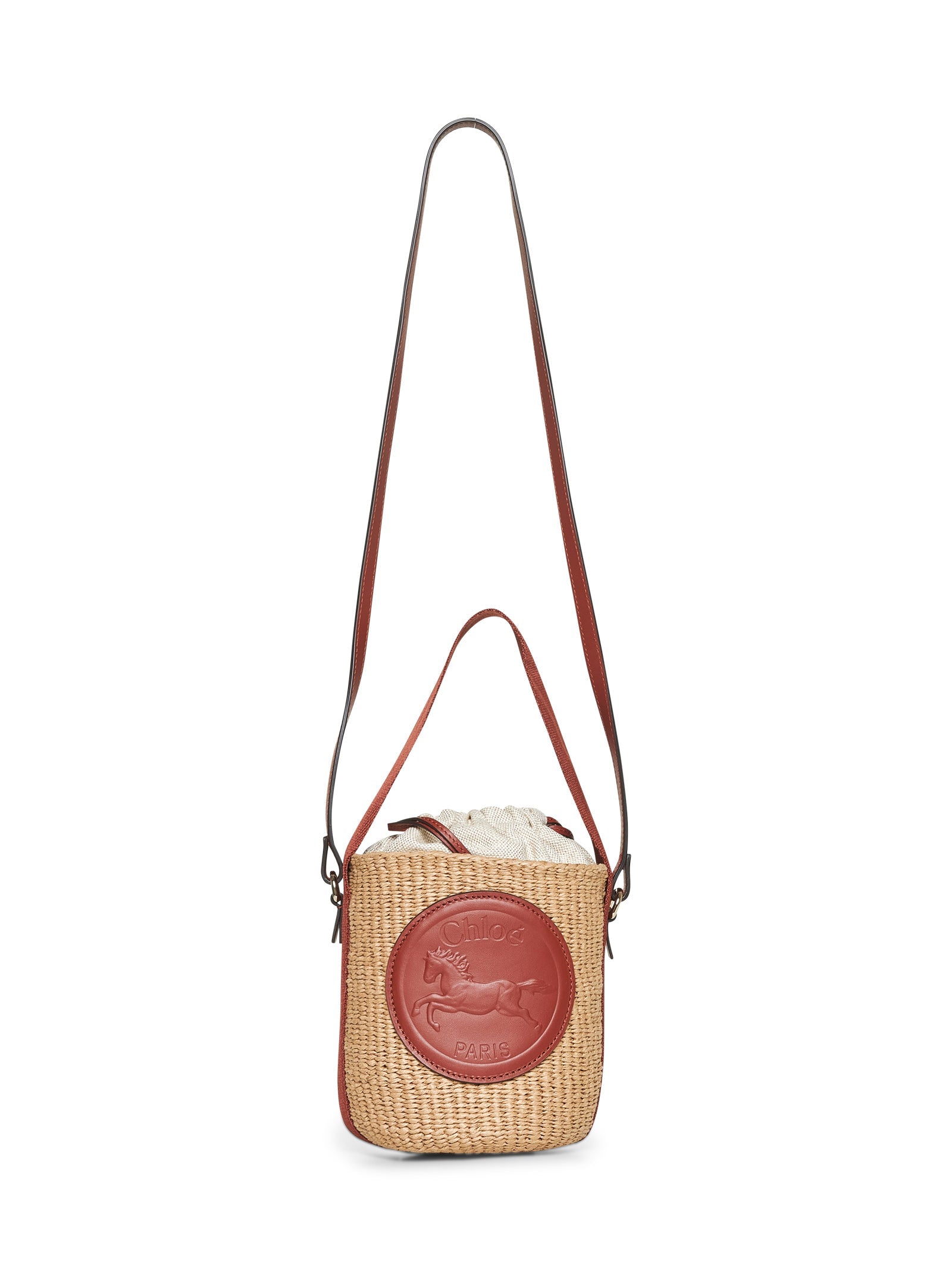 Chloé Women Beige Horse Medal Small Basket Bag