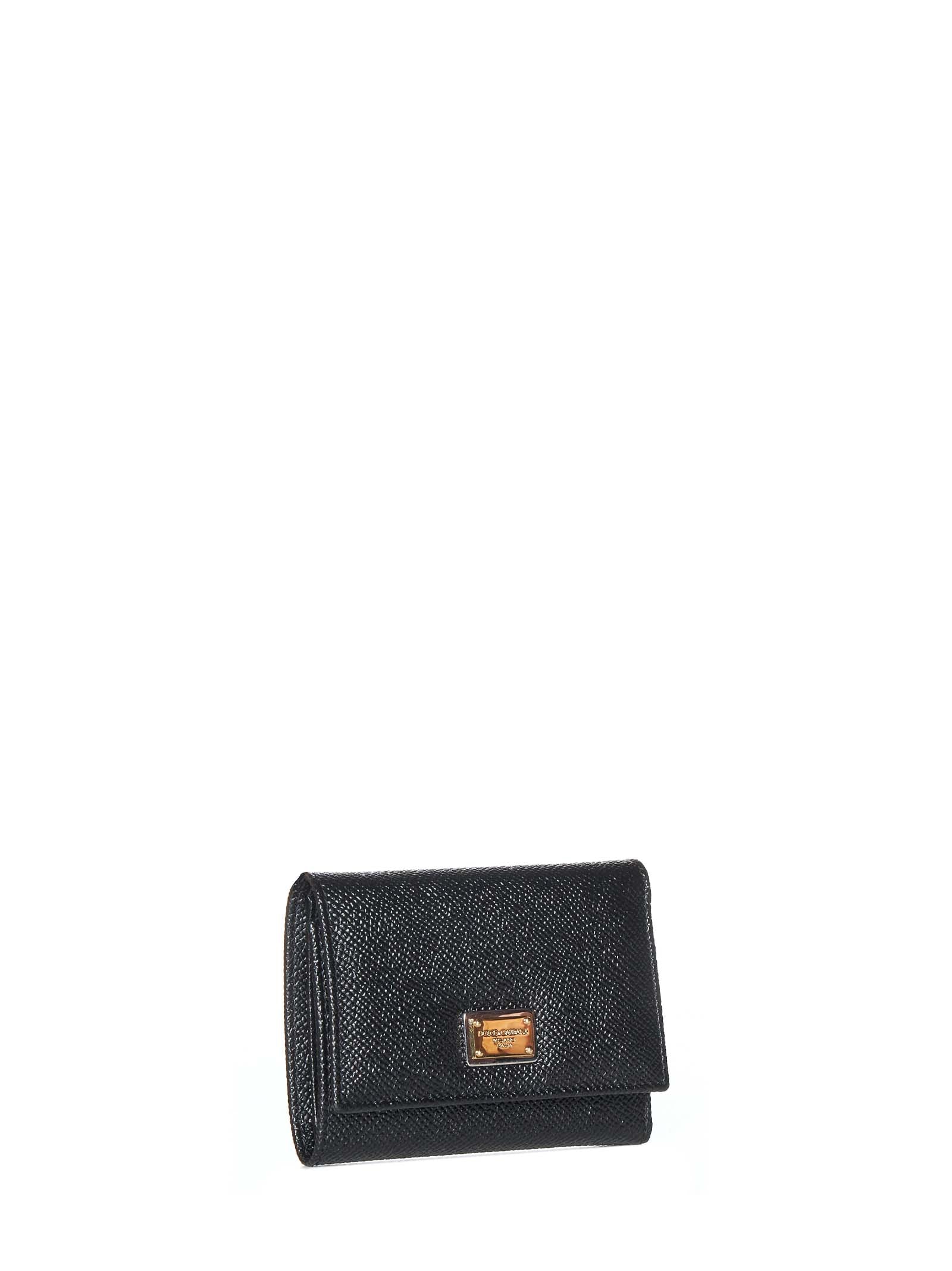 Dolce & Gabbana Women Black Dauphine Leather Wallet