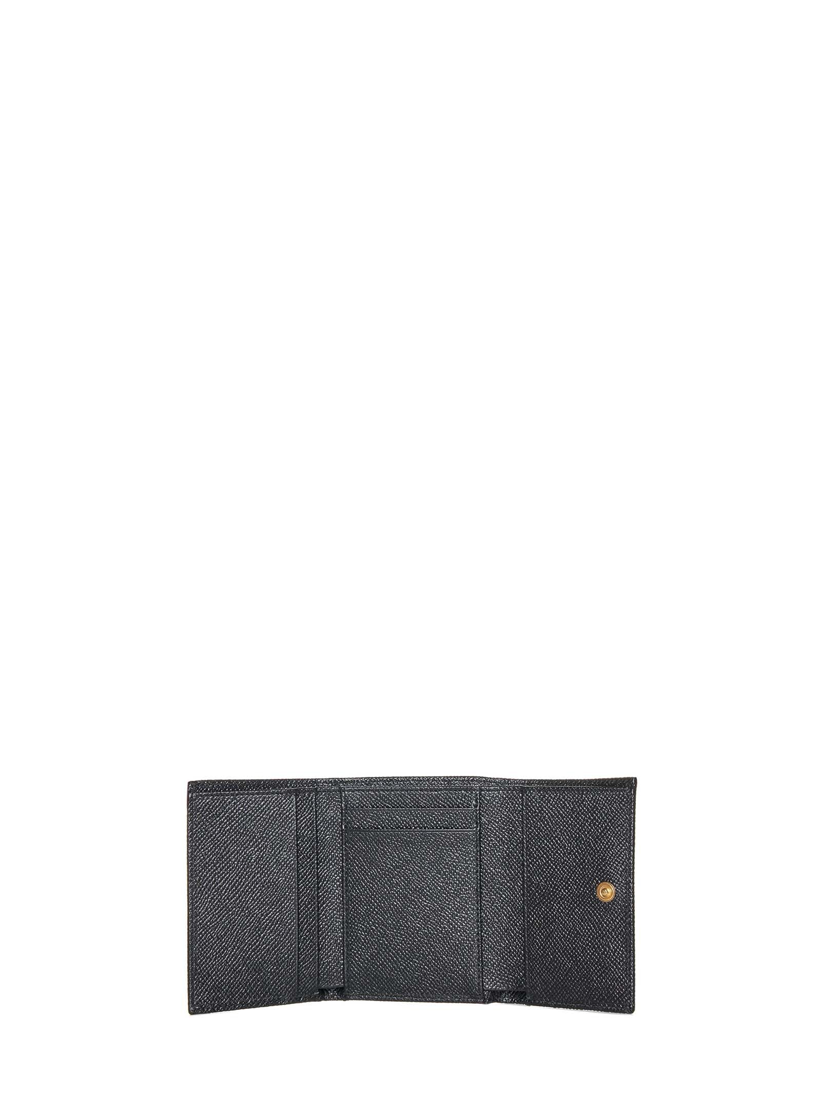 Dolce & Gabbana Women Black Dauphine Leather Wallet