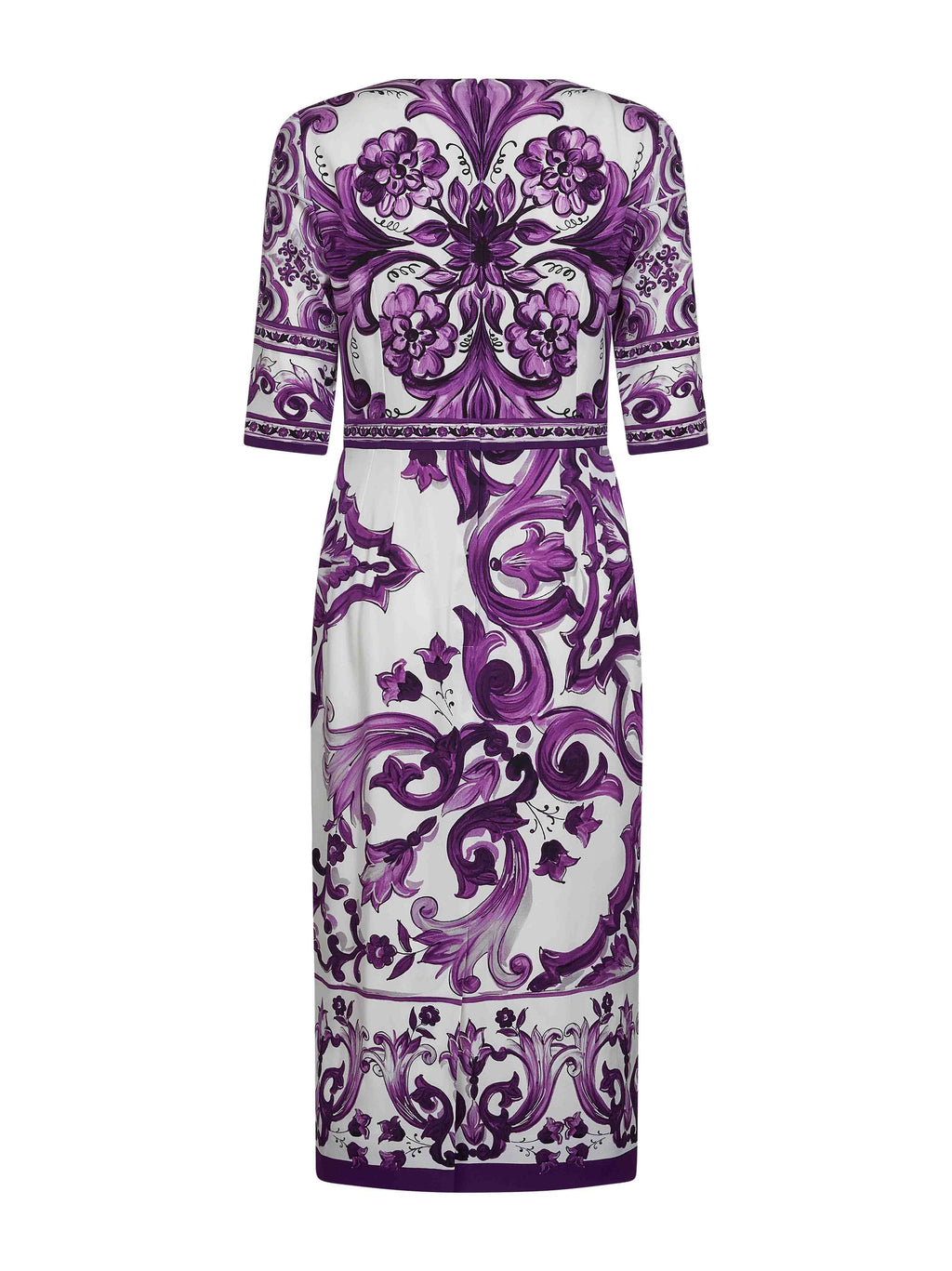 Dolce & Gabbana Women Maiolica Print Charmeuse Midi Dress