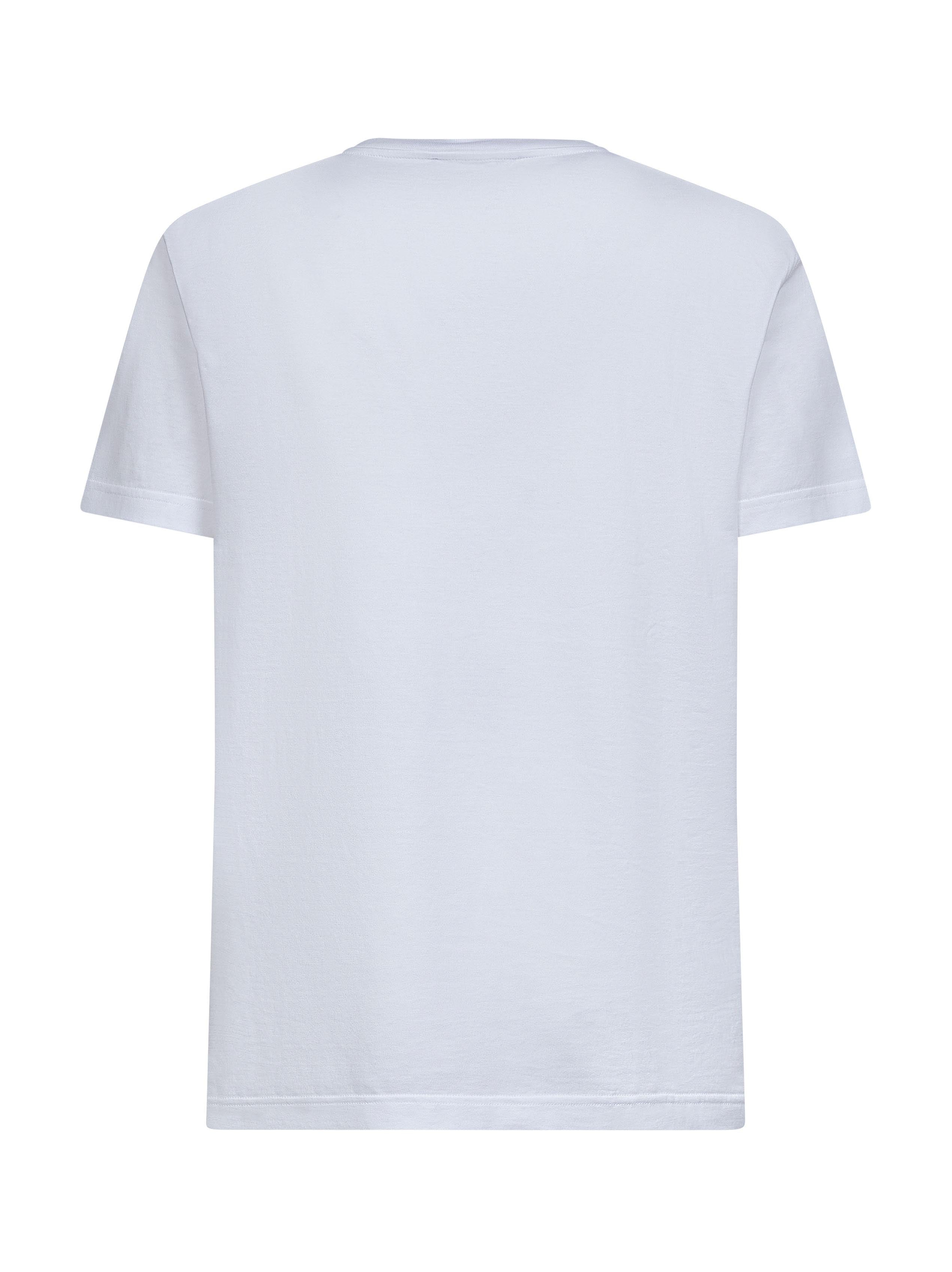Dolce & Gabbana Men White Cotton Flock Print T-Shirt