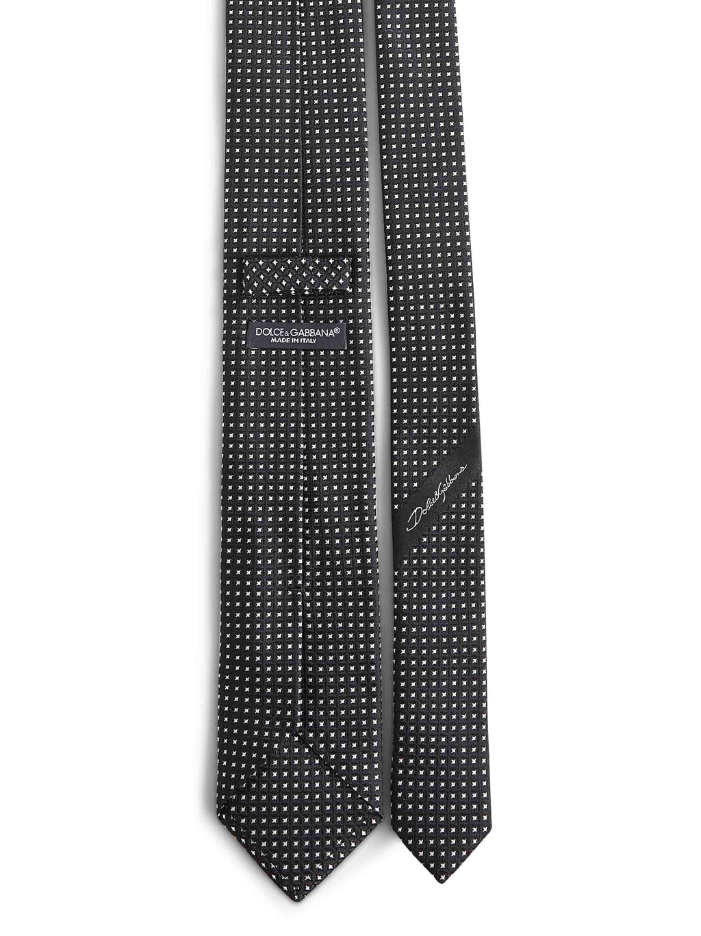 Dolce & Gabbana Men Black Jacquard Silk Martini Tie