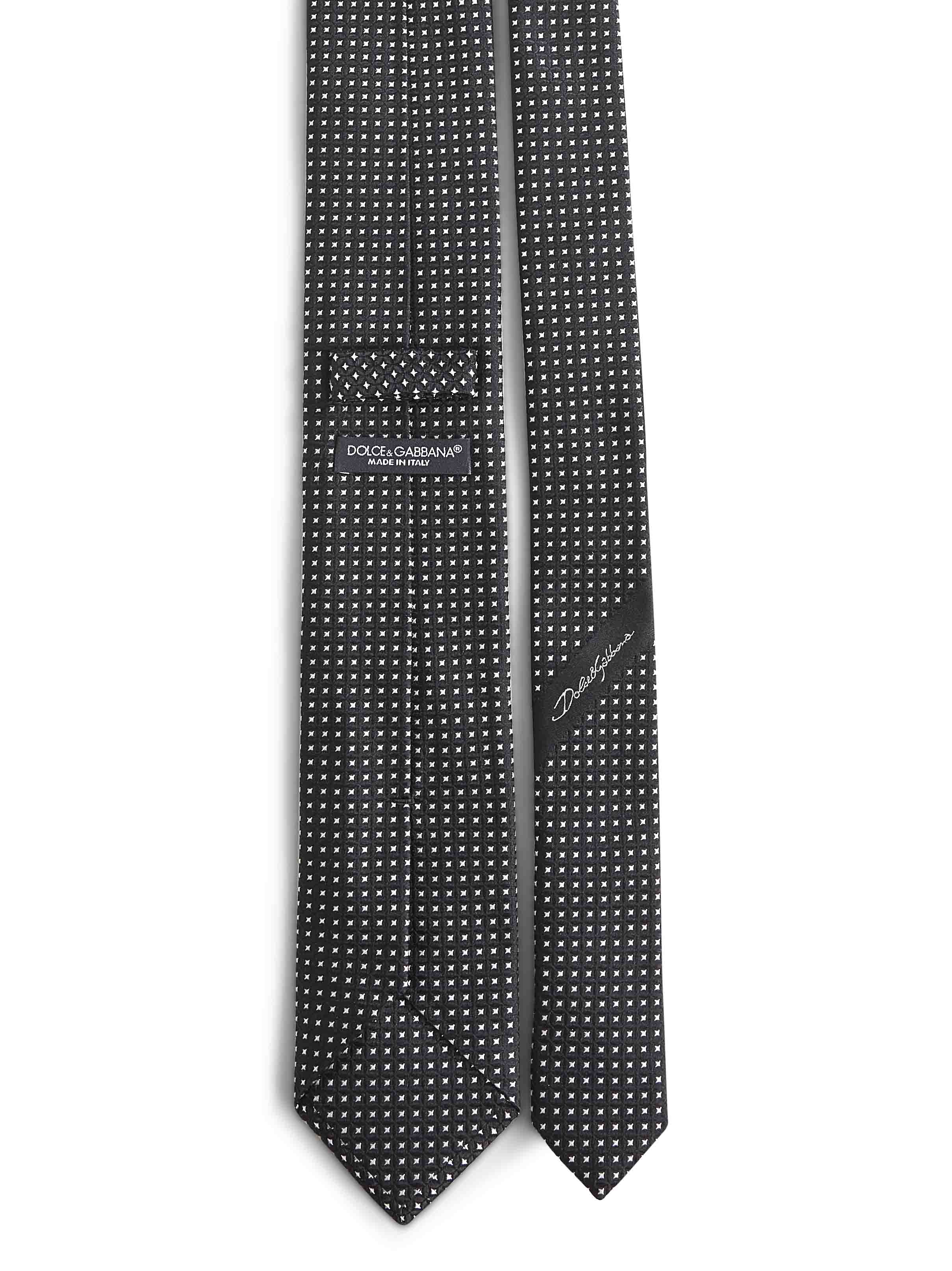 Dolce & Gabbana Men Black Jacquard Silk Martini Tie