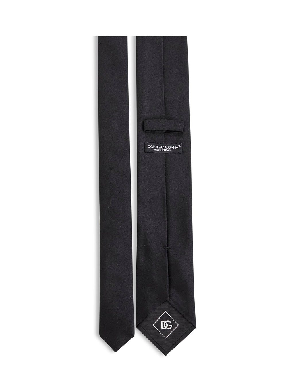 Dolce & Gabbana Men Black Silk Satin Martini Tie