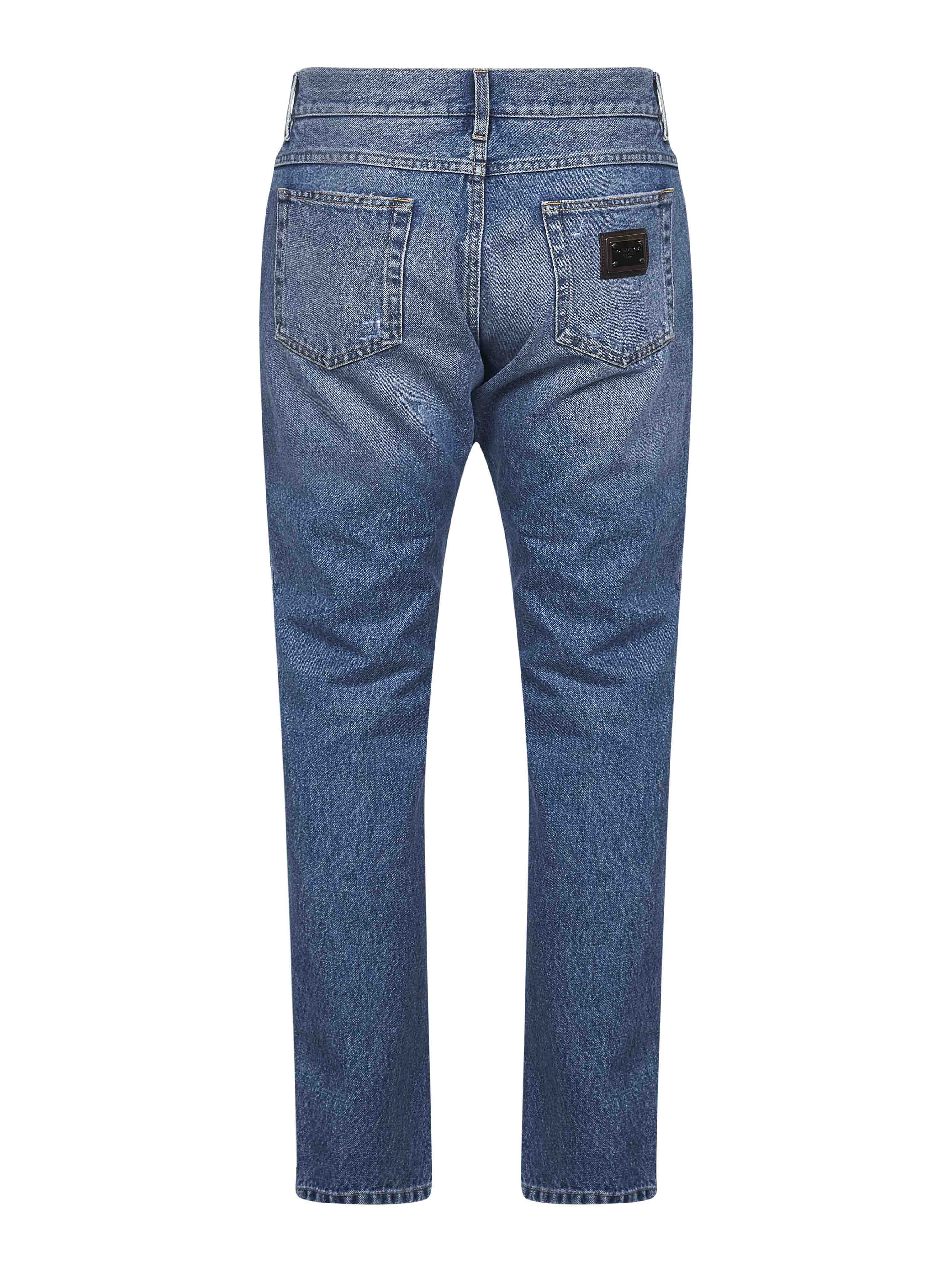 Dolce & Gabbana Men Blue Cotton Denim Regular Jeans