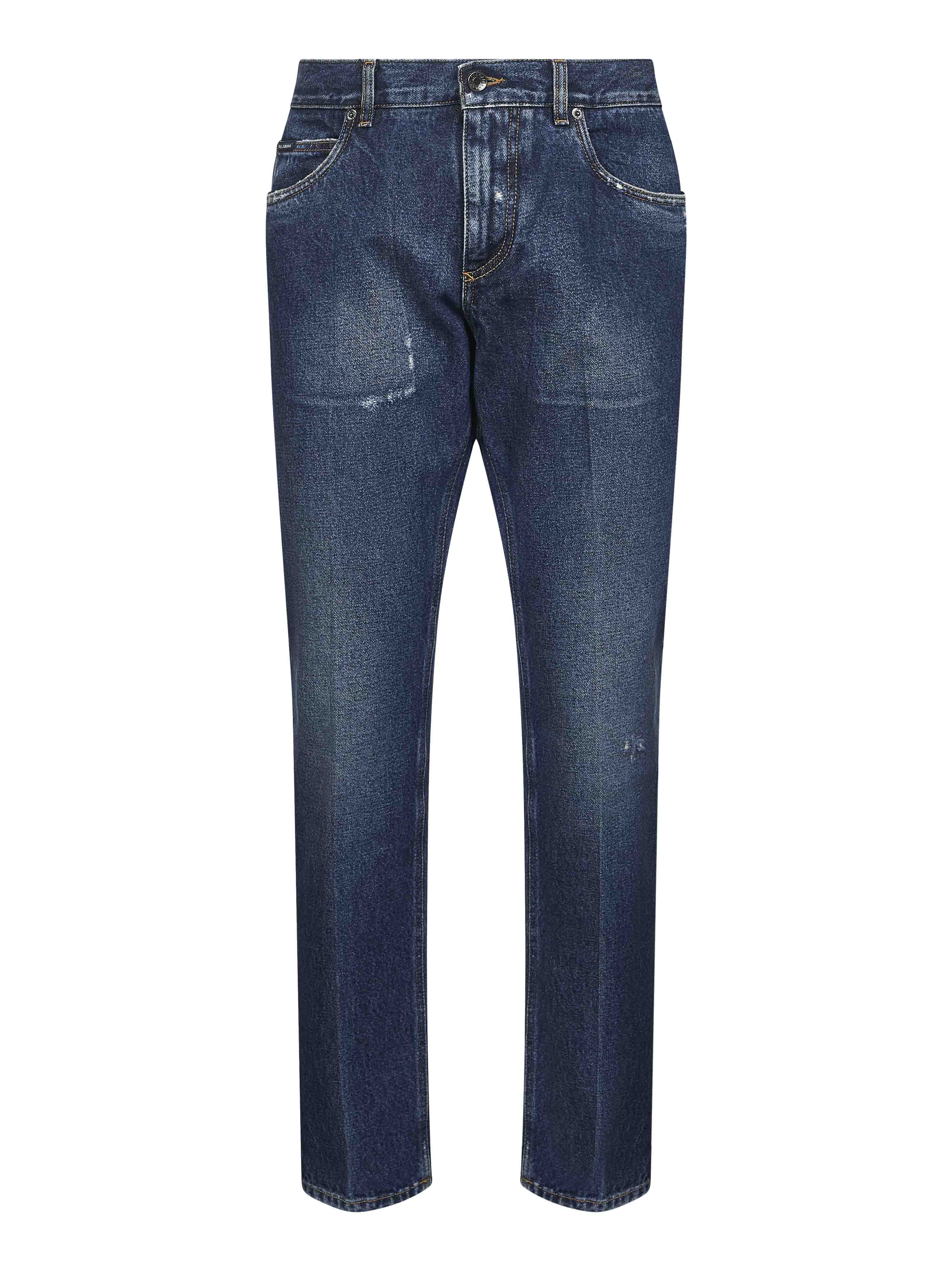Dolce & Gabbana Men Blue Cotton Denim Regular Jeans