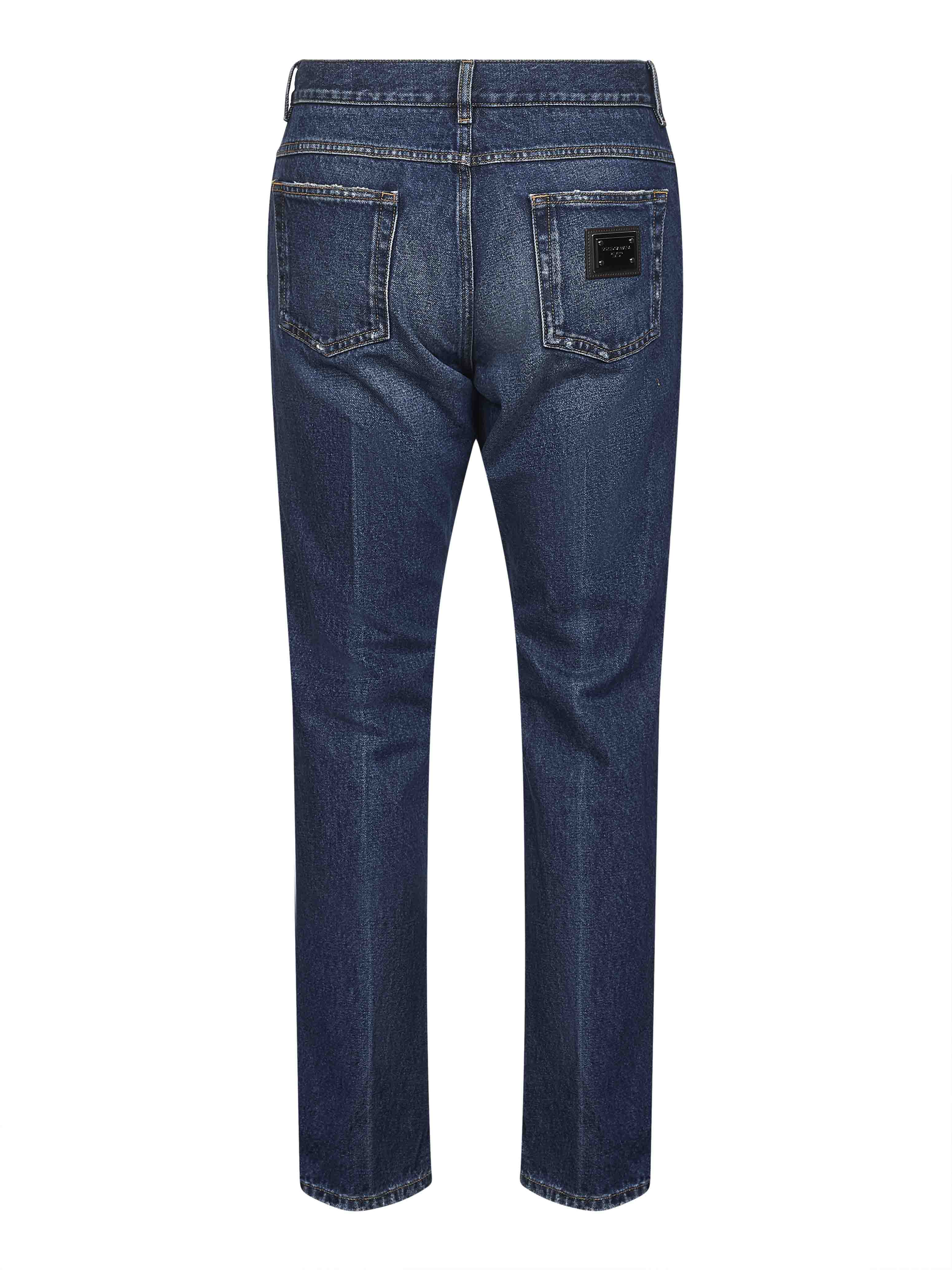 Dolce & Gabbana Men Blue Cotton Denim Regular Jeans