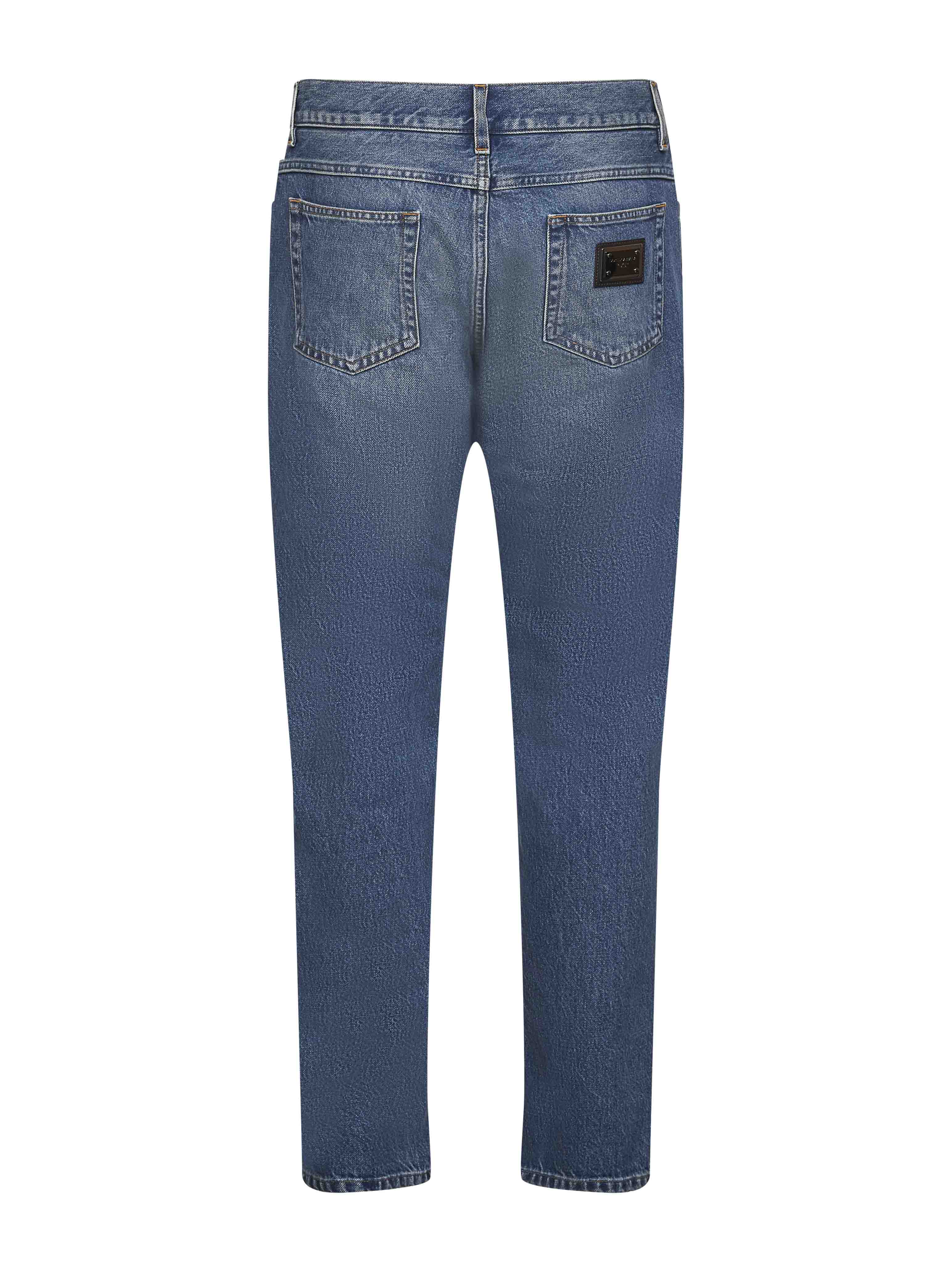 Dolce & Gabbana Men Blue Cotton Denim Regular Jeans