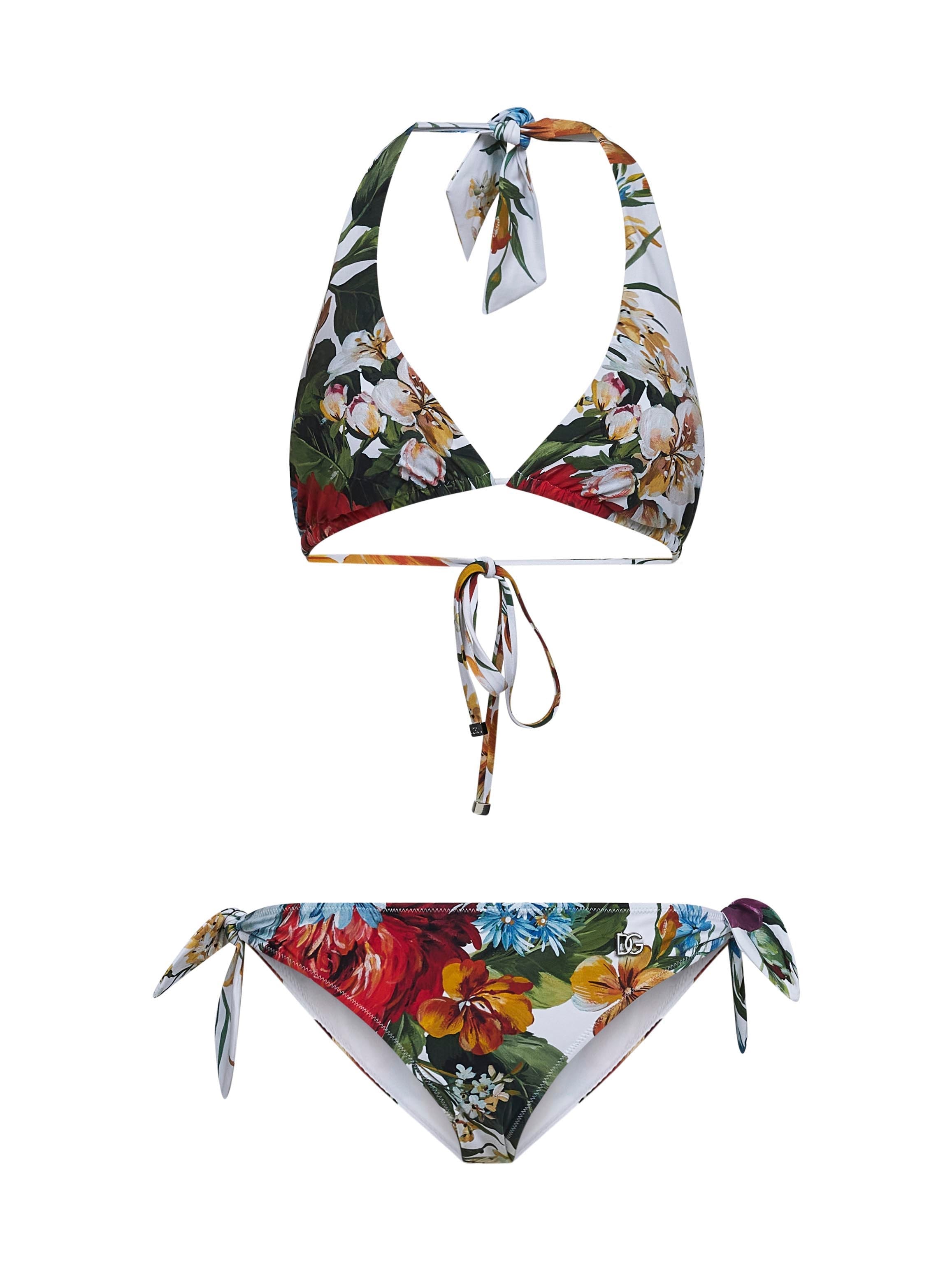 Dolce & Gabbana Women Flower Print Triangle Bikini