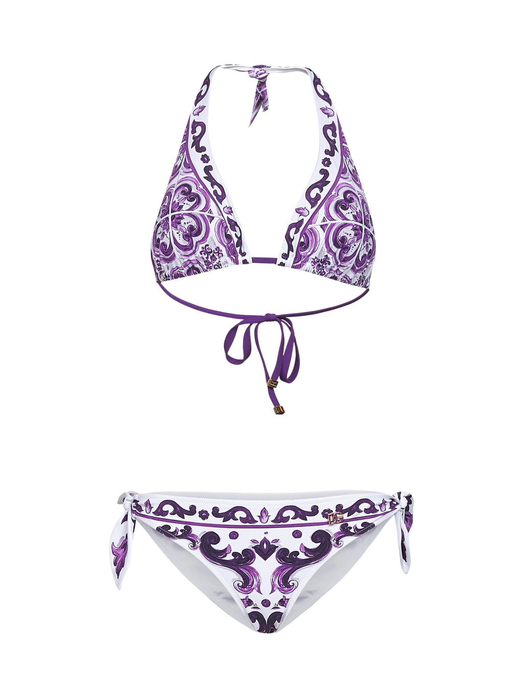 Dolce & Gabbana Women Maiolica Print Triangle Bikini