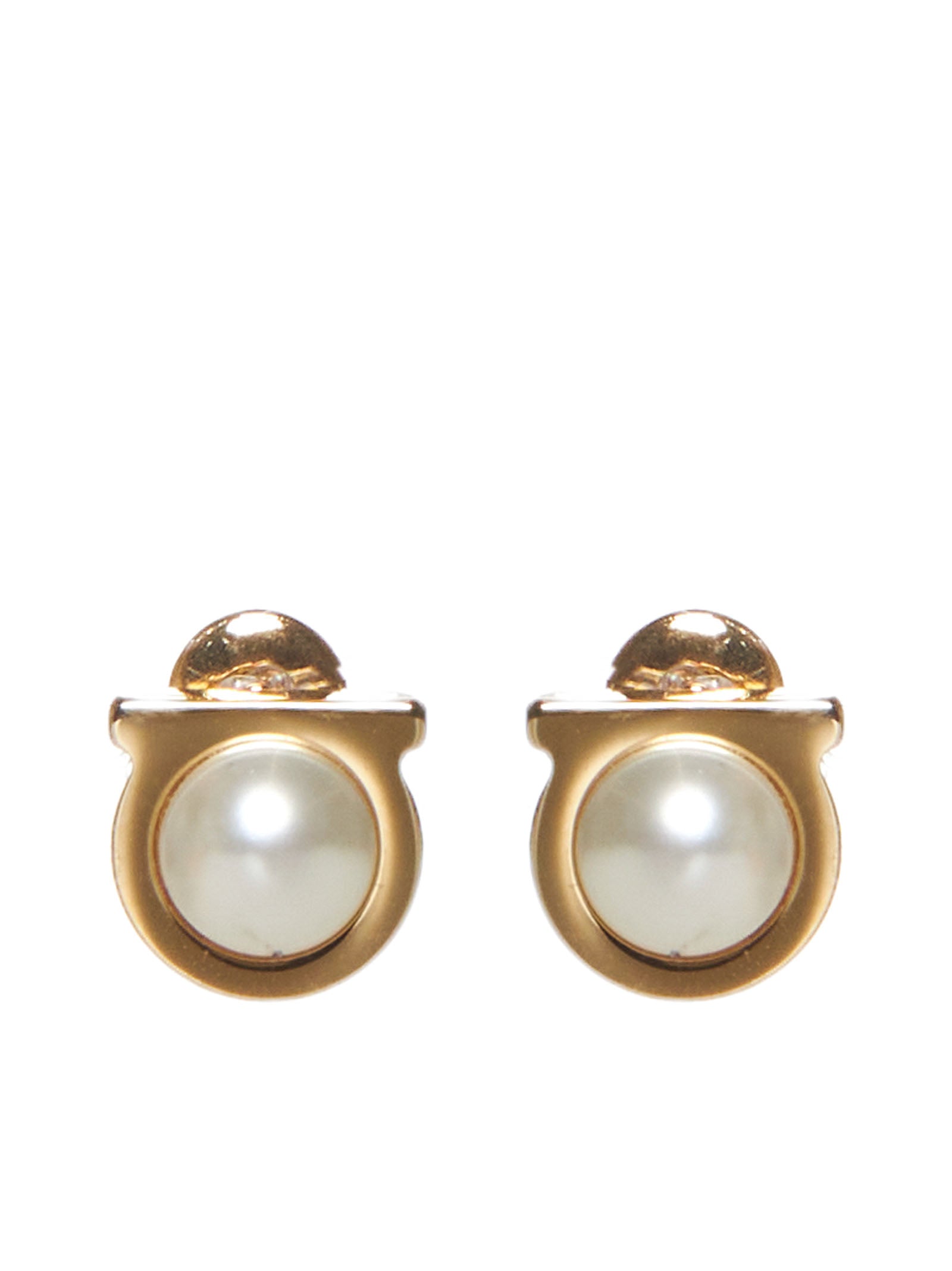 Brincos de pérola Gancini da Ferragamo para mulheres