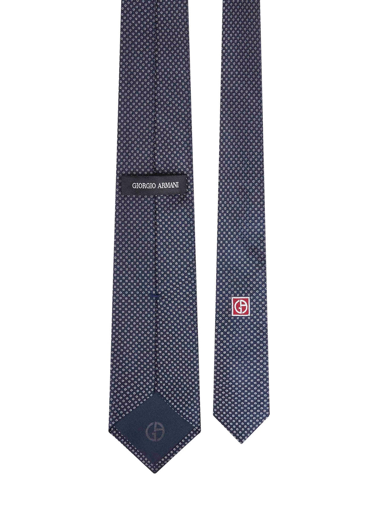 Giorgio Armani Men Blue Micro-Pattern Jacquard Silk Tie