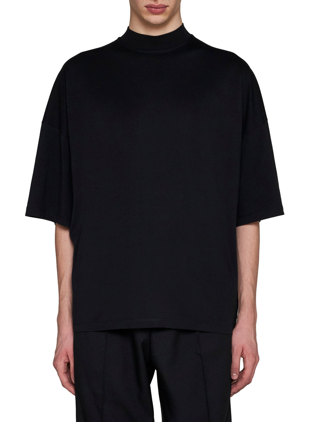 Jil Sander Men Cotton Mock-Neck T-Shirt By Jil Sander